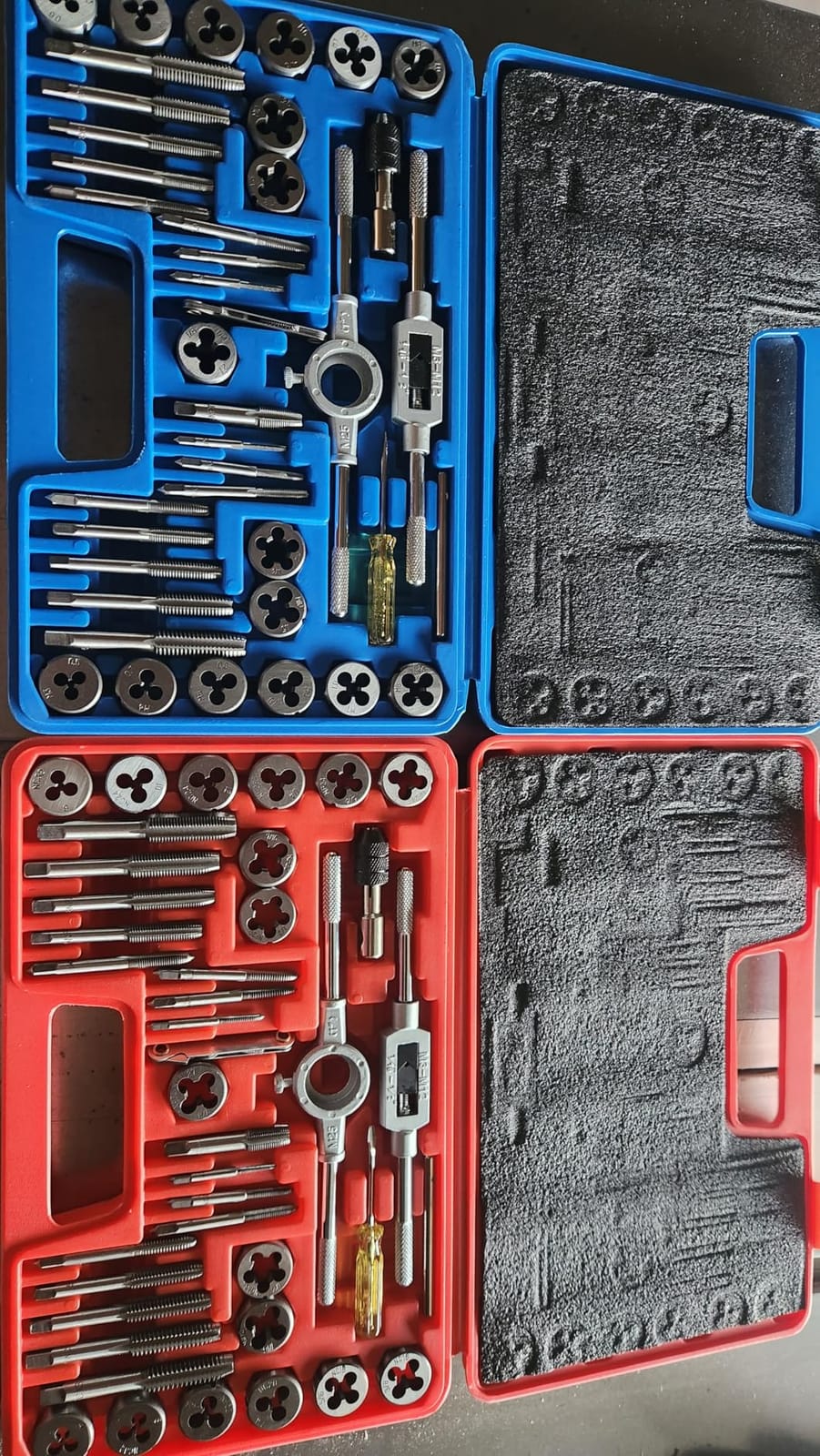 OMT Tap and Die Set, SAE and Metric Thread Repair and Cutting Kit | M3-M12 and #4-1/2 Inch, High-Carbon Chromium Steel, Internal and External Threads, Mechanics and Craftsmen, Coarse and Fine customer photo 1