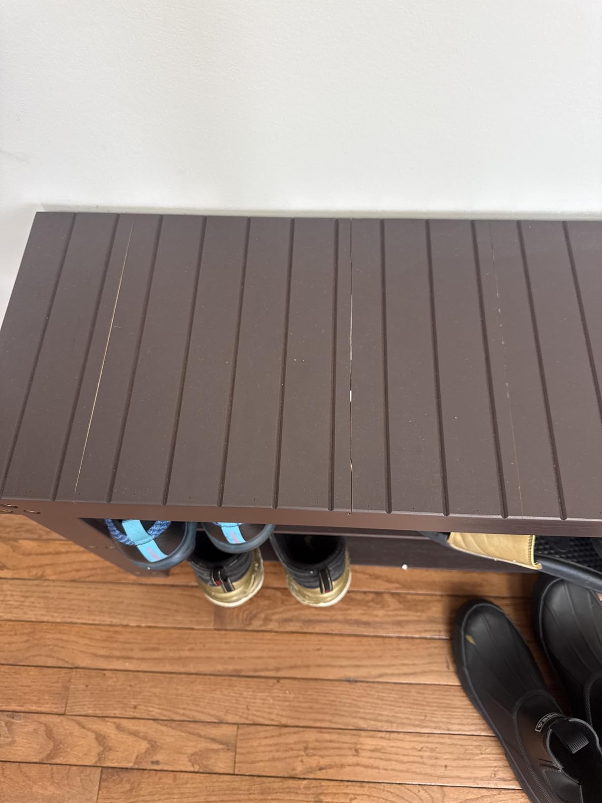 Pipishell 3 Tier Bamboo Shoe Rack Bench for Entryway, Brown customer photo 2