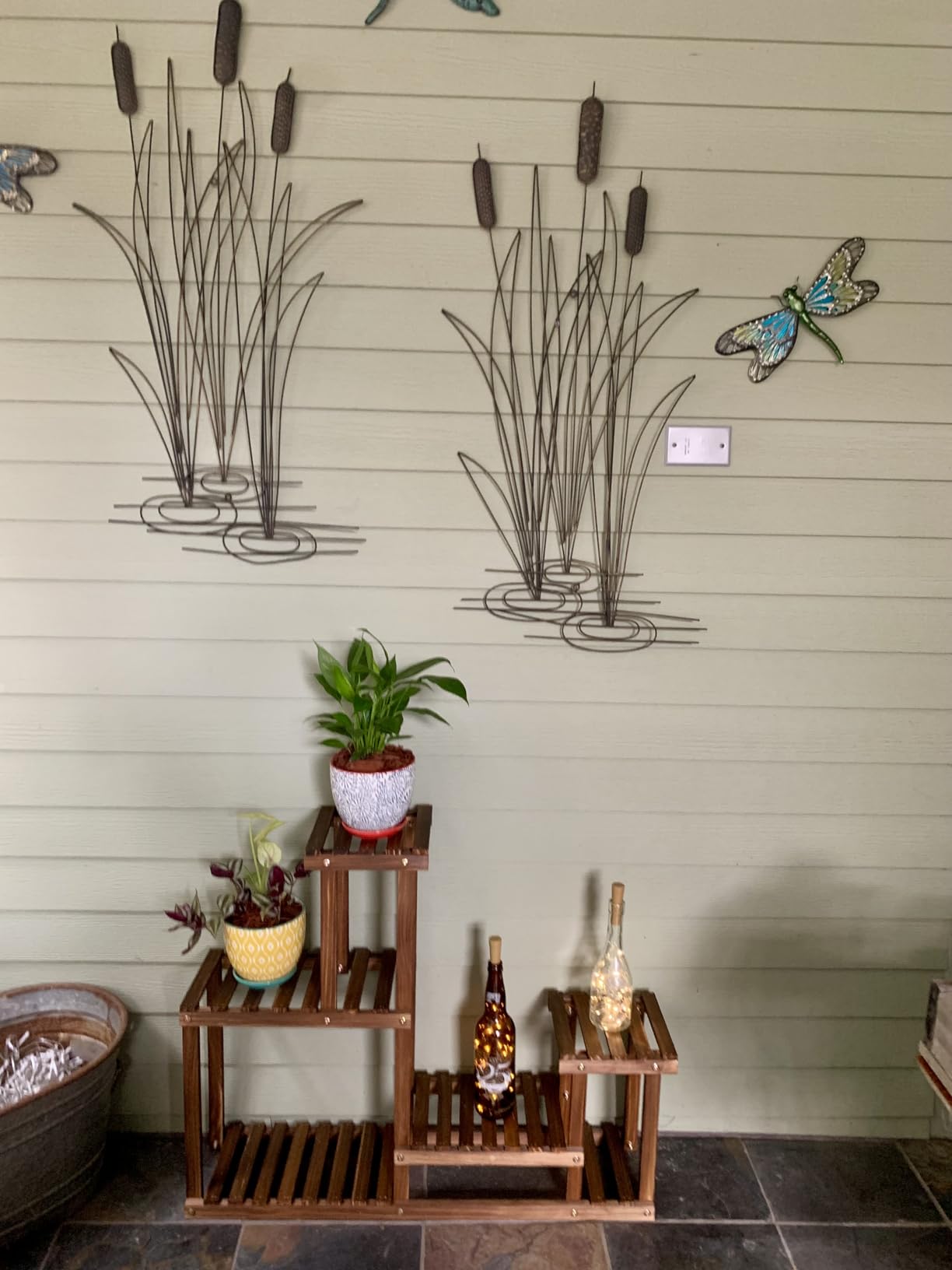 Pine Wood Plant Stand Indoor Outdoor Multi Layer Flower Shelf Rack | Higher and Lower Plant Holder in Garden Balcony Patio Living Room (4 Tiers) customer photo 2