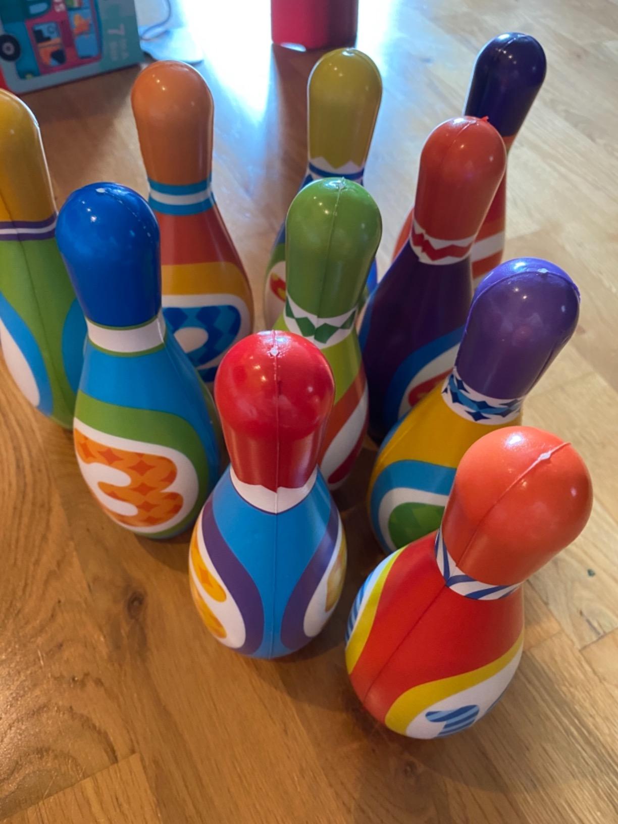 AugToy Kids Bowling Toy Set, Toddler Indoor Outdoor Activity Play Game Toys for Boy Girl, Soft 10 Foam Bowling Pins & 2 Balls, Educational Children Birthday Party Gifts customer photo 2