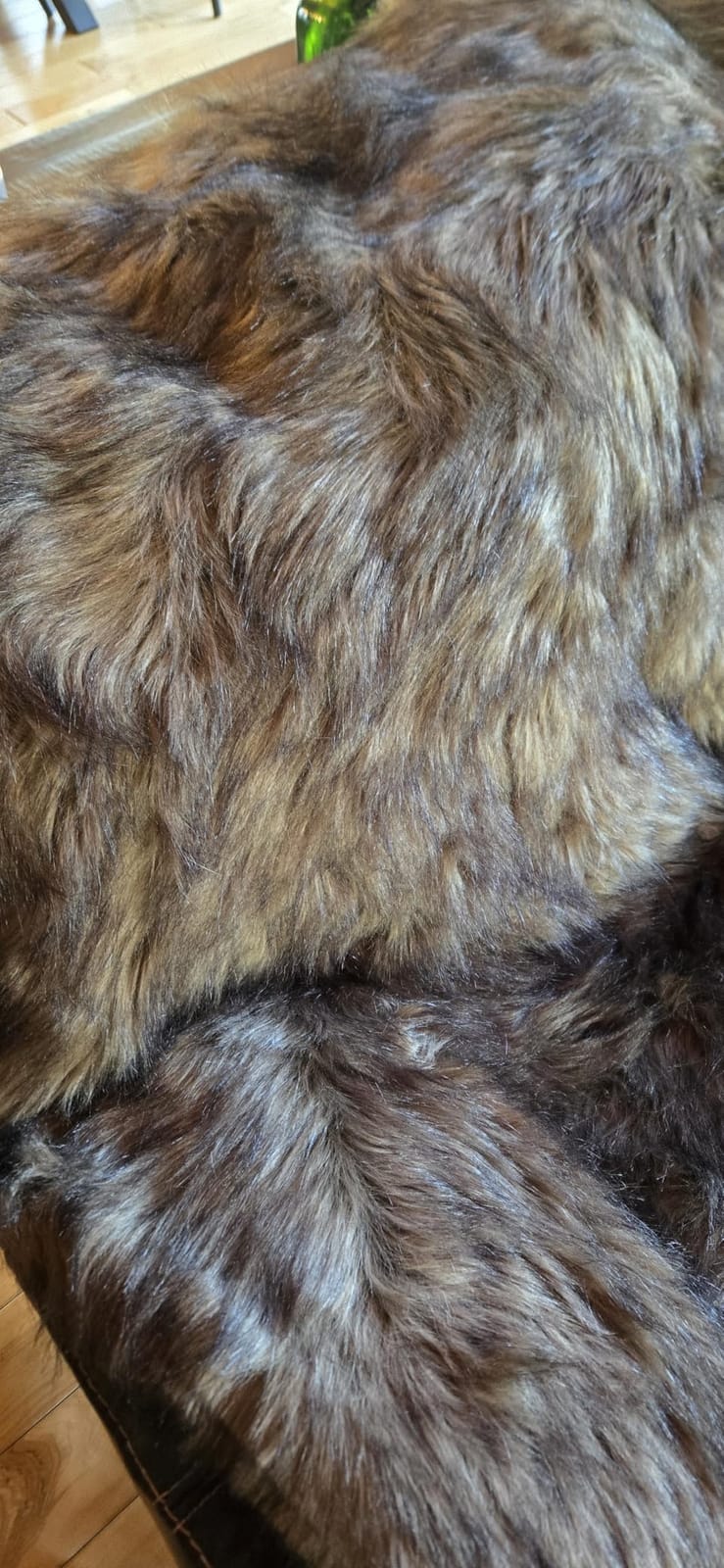 Luxury Plush Faux Fur Throw Blanket, Long Pile Brown with Black Tipped Blanket, Super Warm, Fuzzy, Elegant, Fluffy Decoration Blanket Scarf for Sofa, Armchair, Couch and Bed, 50''x 60'' customer photo 2