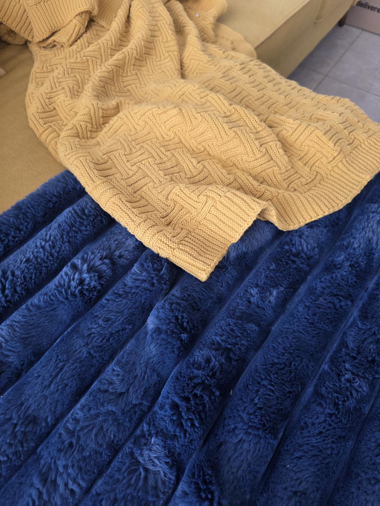 Large Dark Brown Cotton Knit Throw Blanket for Couch Sofa Bed - Home Decorative Soft Cozy Sweater Woven Fall Cable Knitted Blankets - 3.4 pounds 60 x 80 Inch customer photo 2