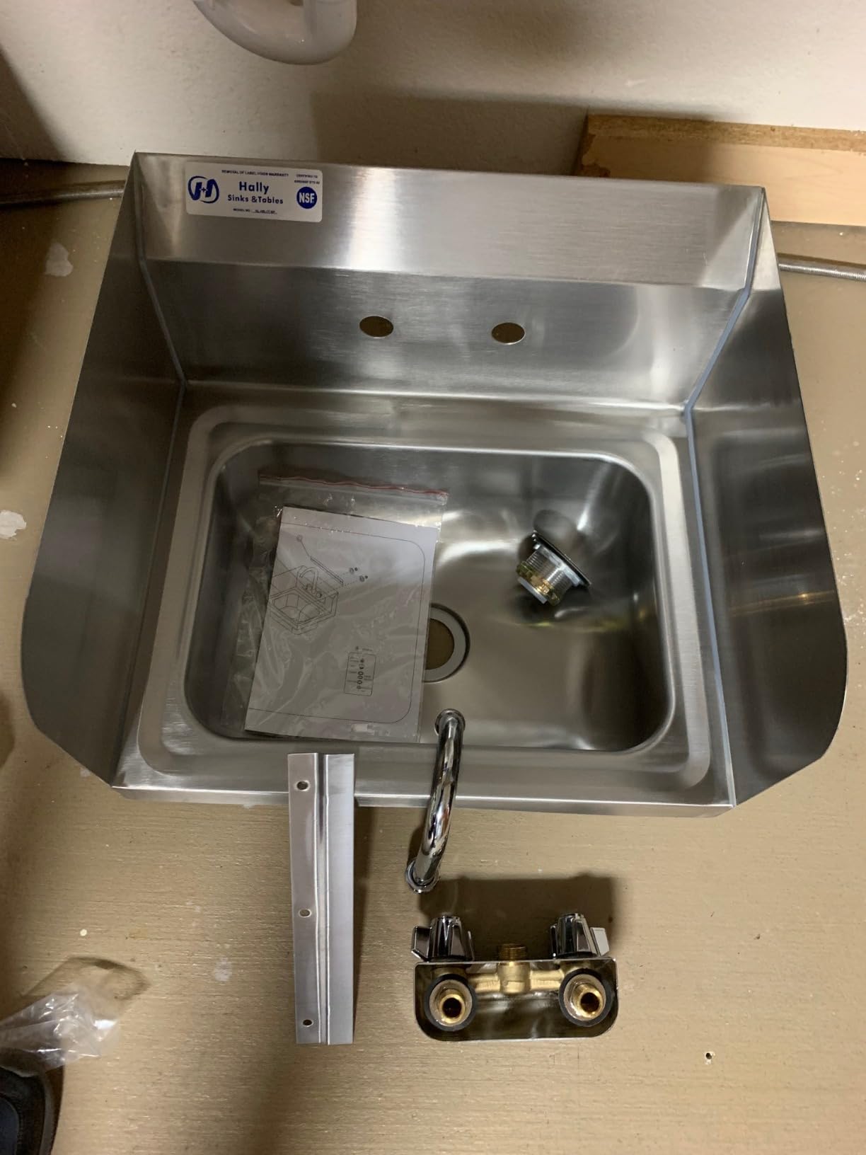 HALLY Stainless Steel Sink with Faucet & Side Splash 17