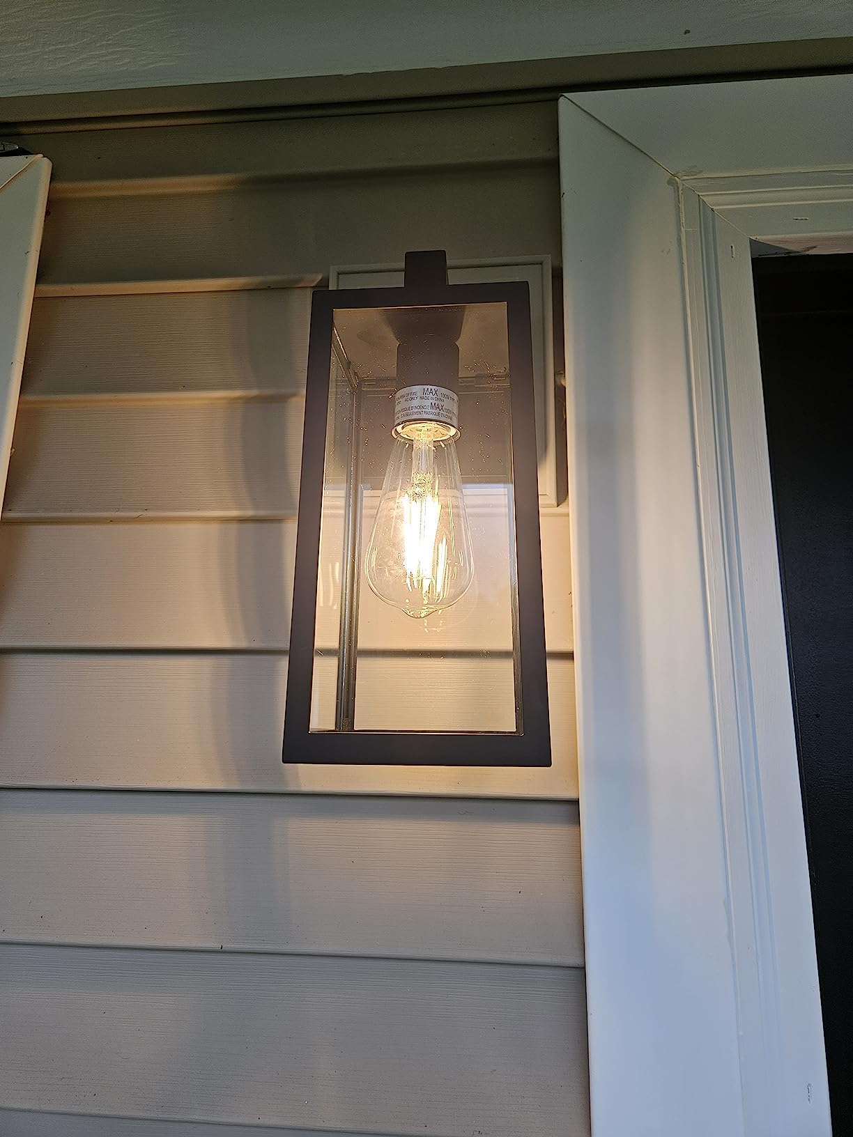 MAXvolador Outdoor Wall Light Fixtures, Exterior Waterproof Wall Lanterns | Black Porch Wall Lights, Anti-Rust, E26 Socket, Clear Glass Outside Wall Mount Sconces, Front Door Lighting for Patio, 2 Pack customer photo 2