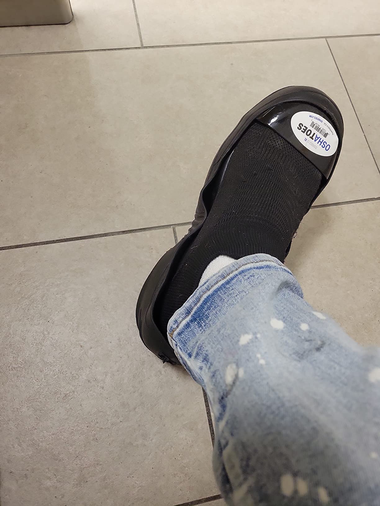 Oshatoes Jet Steel Toe Cap Safety Overshoes - Black customer photo 1