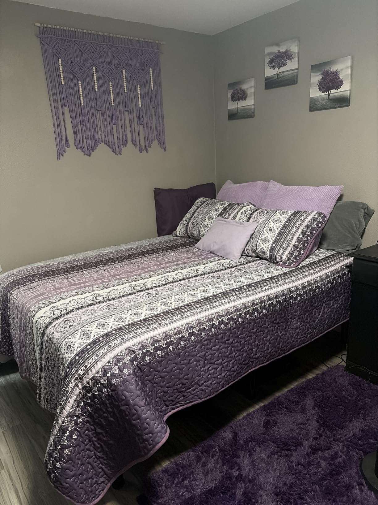 WONGS BEDDING Quilt Set King Size, Boho Stripe Bedding Set, Blue Red | Colorful Bohemian Striped Plaid Printed Bedspread, Lightweight Microfiber Coverlet, 2 Pillowhams, All Season 104