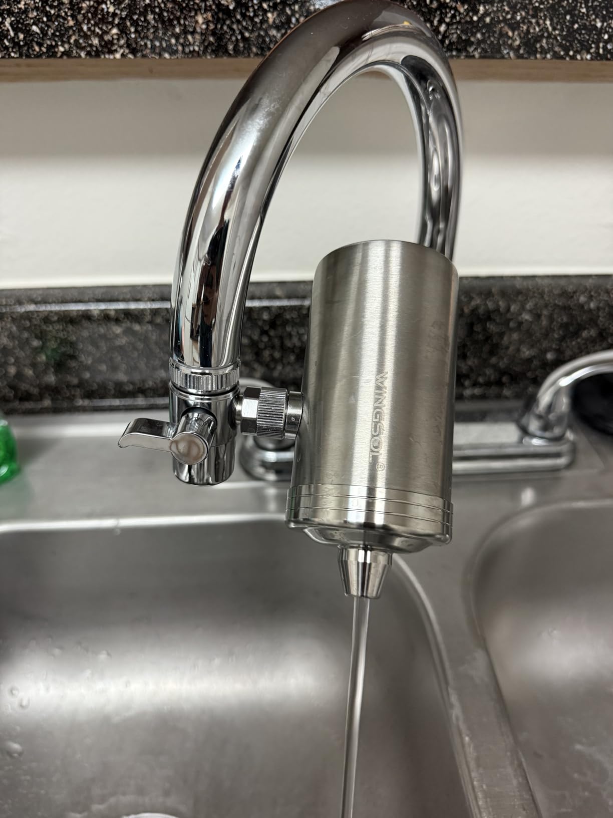 WINGSOL Stainless Steel Water Filter for Sink Faucet, NSF/ANSI 42&53, 360° Rotating Tap Purifier Reduce PFAS, Lead, Chlorine & Microplastics, 350 Gallons Long-Lasting Reinforced Housing Built-to-Last customer photo 2