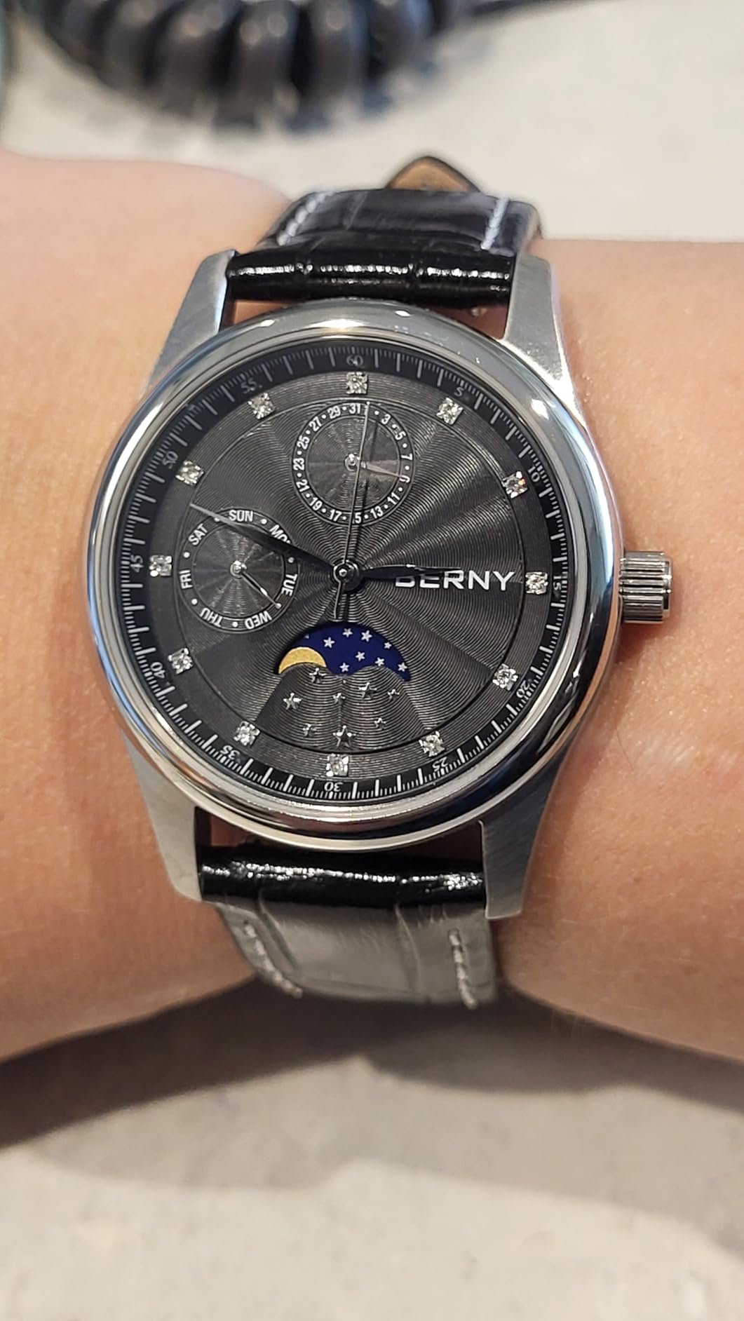 BERNY Multi-Functional Watch for Women, Quartz Moon Phase Wristwatch customer photo 2