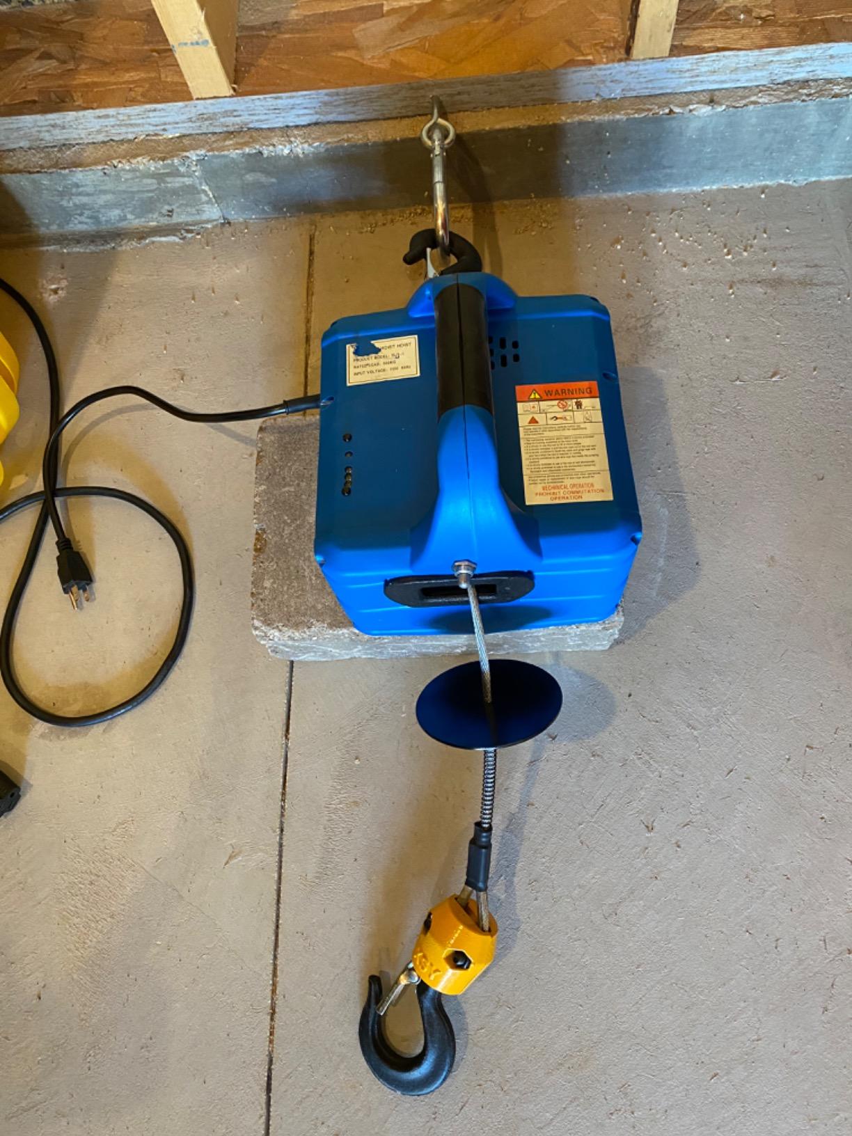 NEWTRY 1100lbs Electric Hoist Winch with Wireless Remote Control 110/120 Volt Portable Power Electric Hoist 16ft/min customer photo 2