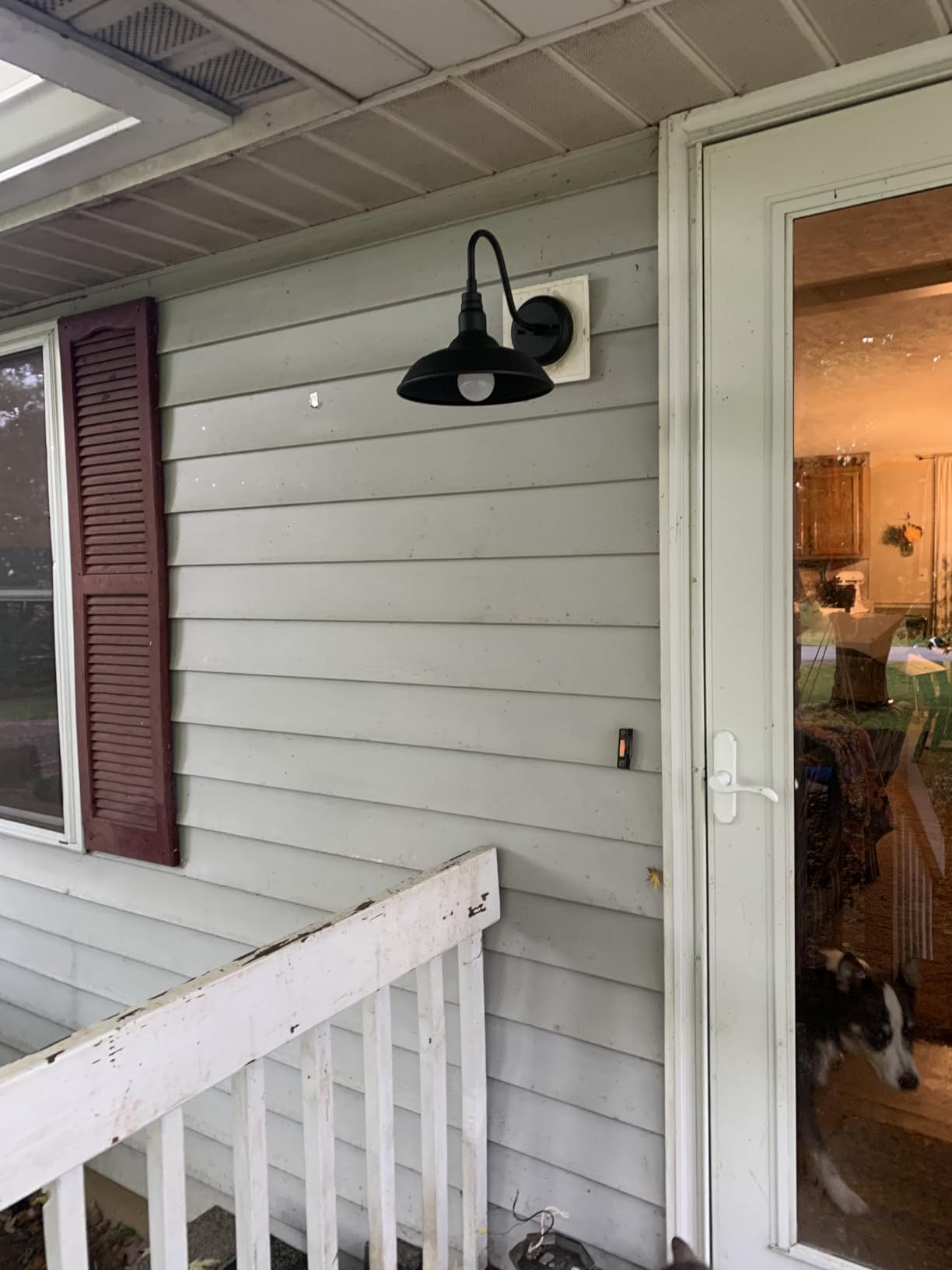 Black Gooseneck Barn Light for Farmhouse 10 Inch Dome Exterior Lights Fixture with Wall Mount, Outdoor Wall Sconce for Garage Porch Patio customer photo 2