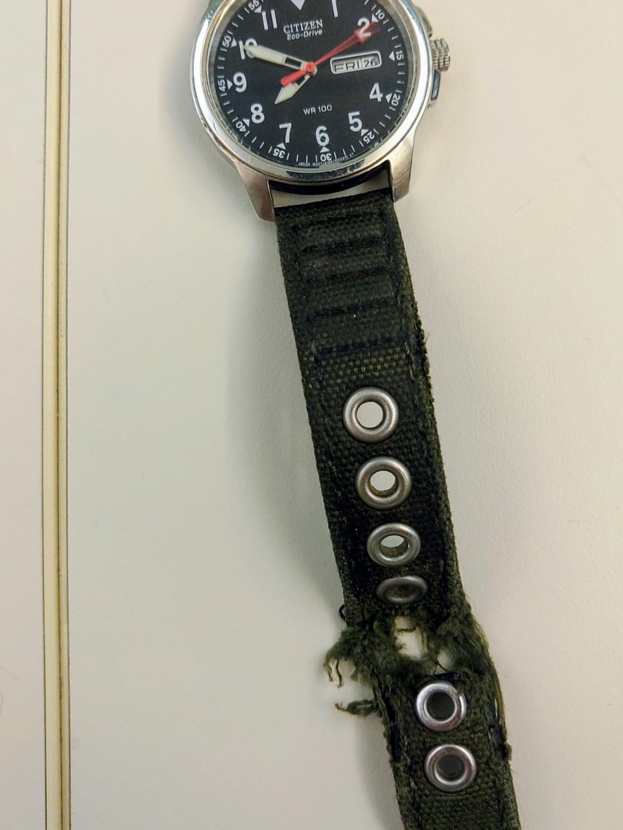 Citizen Men's Eco-Drive Weekender Garrison Field Watch in Stainless Steel with Olive Nylon Strap, Black Dial (Model: BM8180-03E) customer photo 2