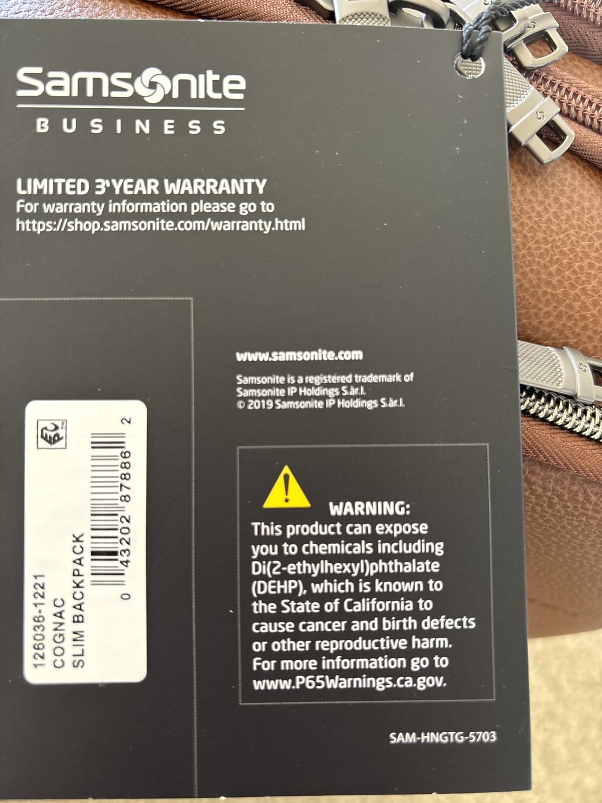 Samsonite Classic Leather Slim Backpack customer photo 1
