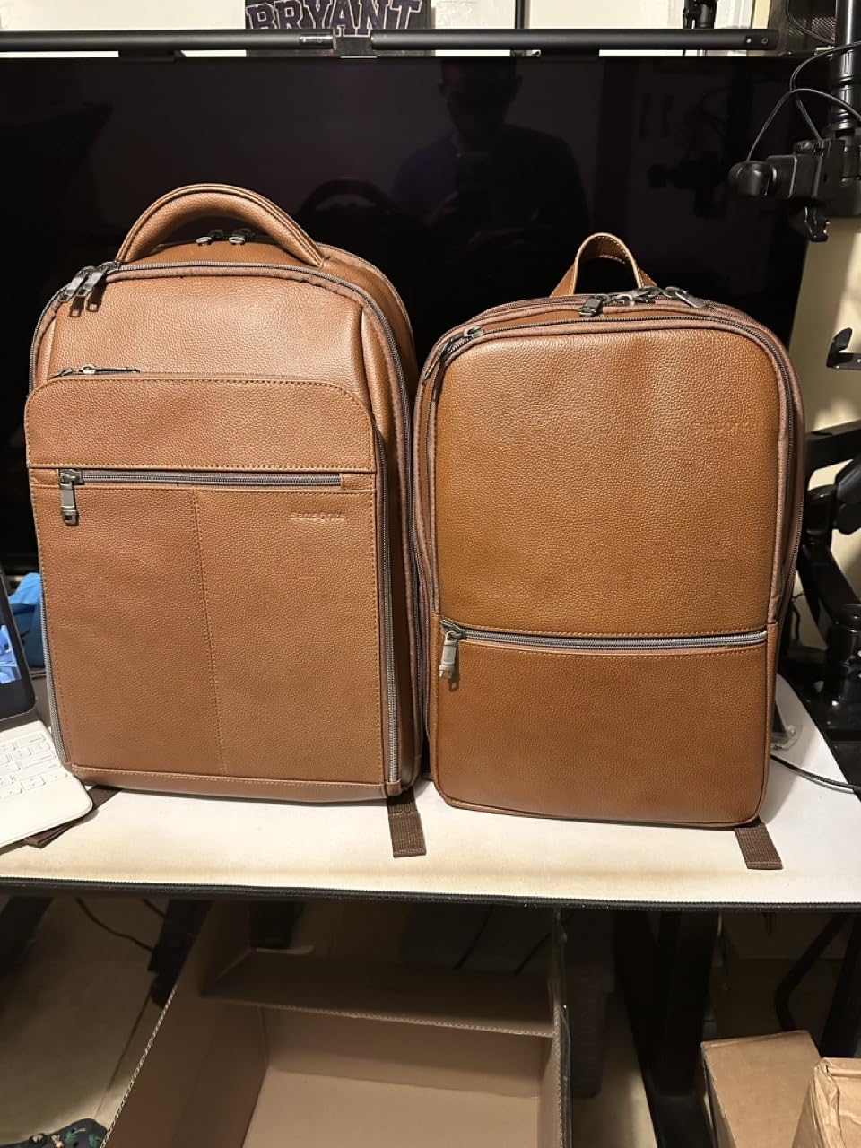 Samsonite Classic Leather Backpack, Cognac, One Size customer photo 1