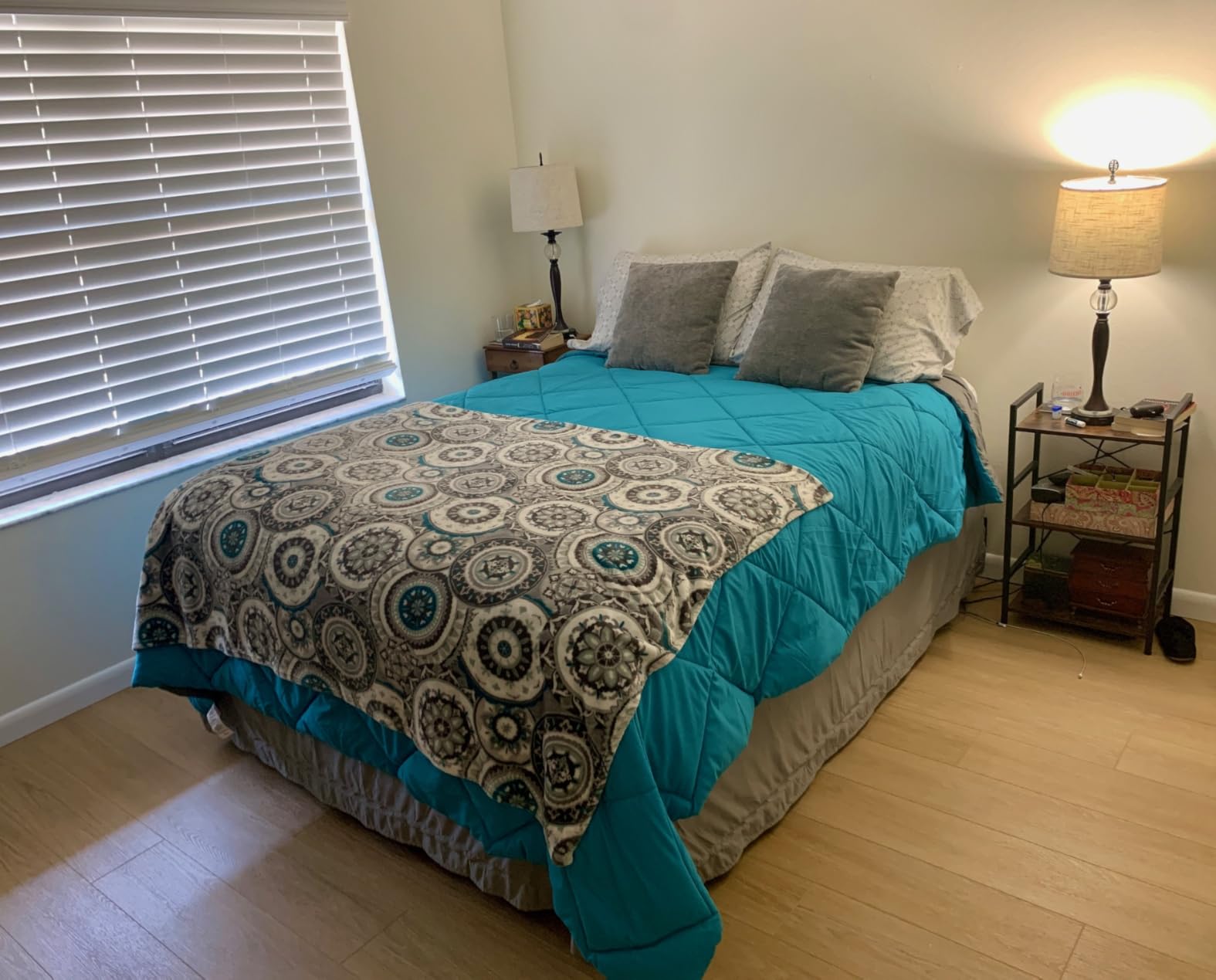 Down Alternative Comforter Blue/Grey Queen Size - All Season Duvet Insert | 88x92 inches, Soft Bed Comforter, Luxury,Hotel,Breathable bedding, Reversible,Winter Summer Warm customer photo 1