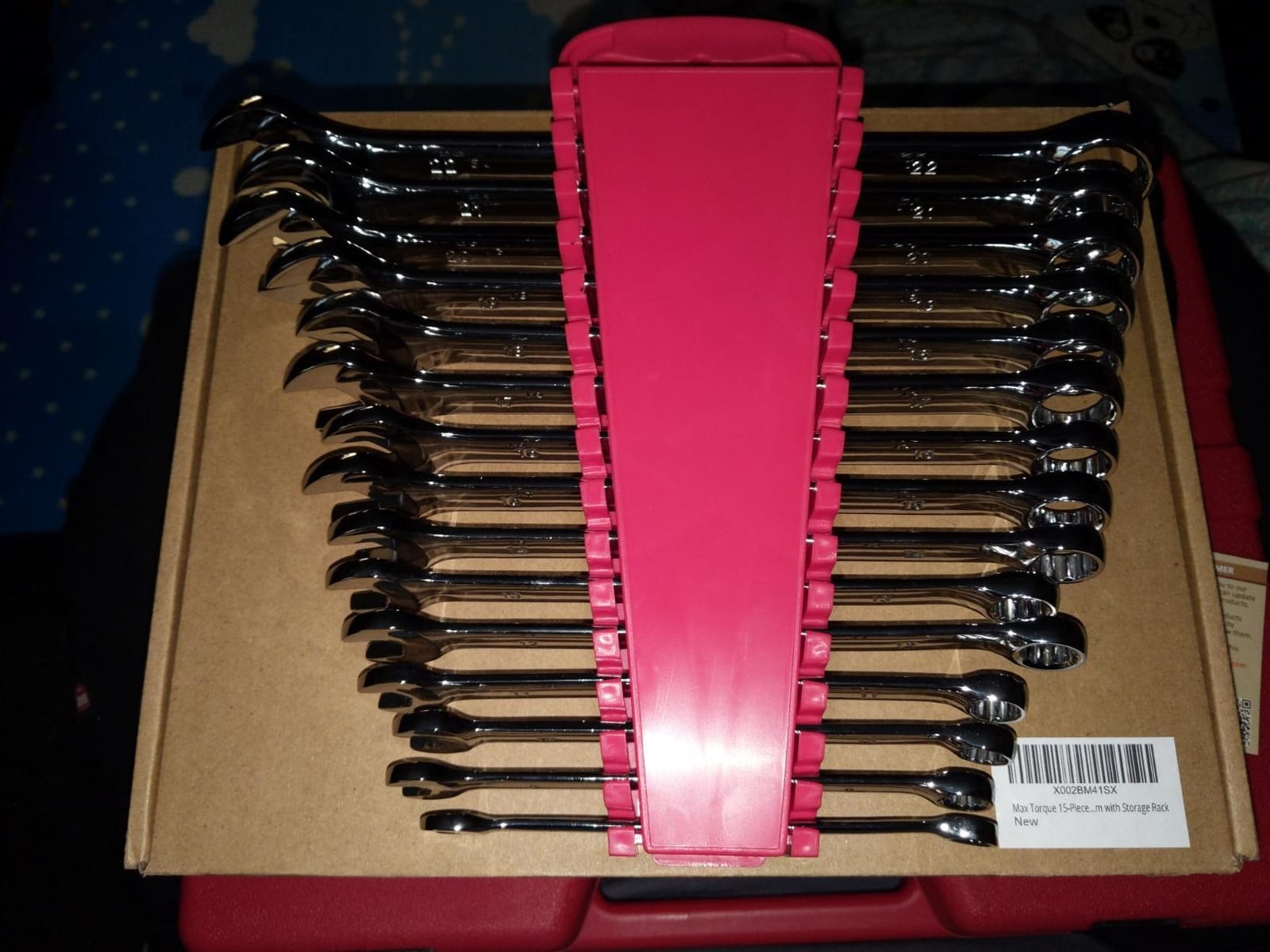 Max Torque 15-Piece Premium Combination Wrench Set, Chrome Vanadium Steel, Long Pattern Design | Include Metric Sizes 8-22mm with Storage Rack customer photo 1