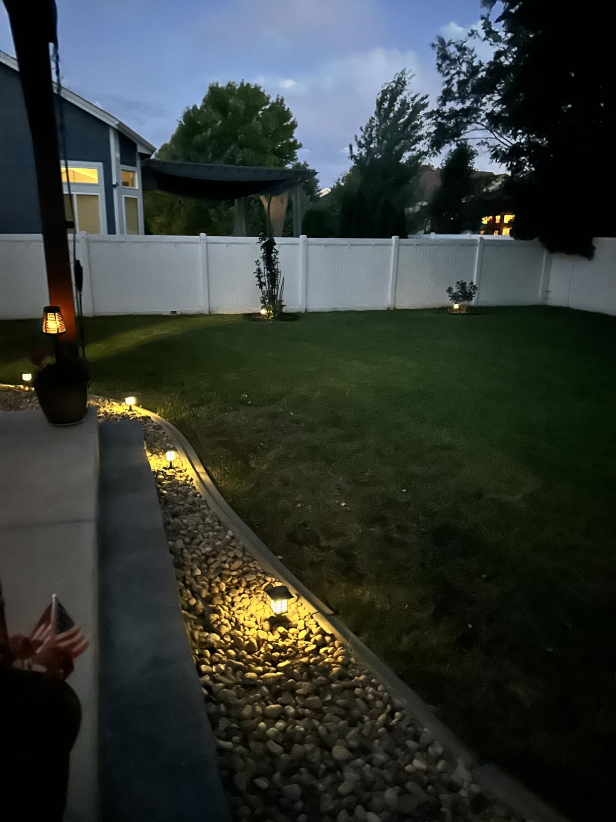 GIGALUMI Solar Lights Outdoor Waterproof 12 Pack, LED Garden Decor | Warm White LED Solar Garden Lights Outdoor Decor, 8 Hours of Landscape Lighting for Garden customer photo 2