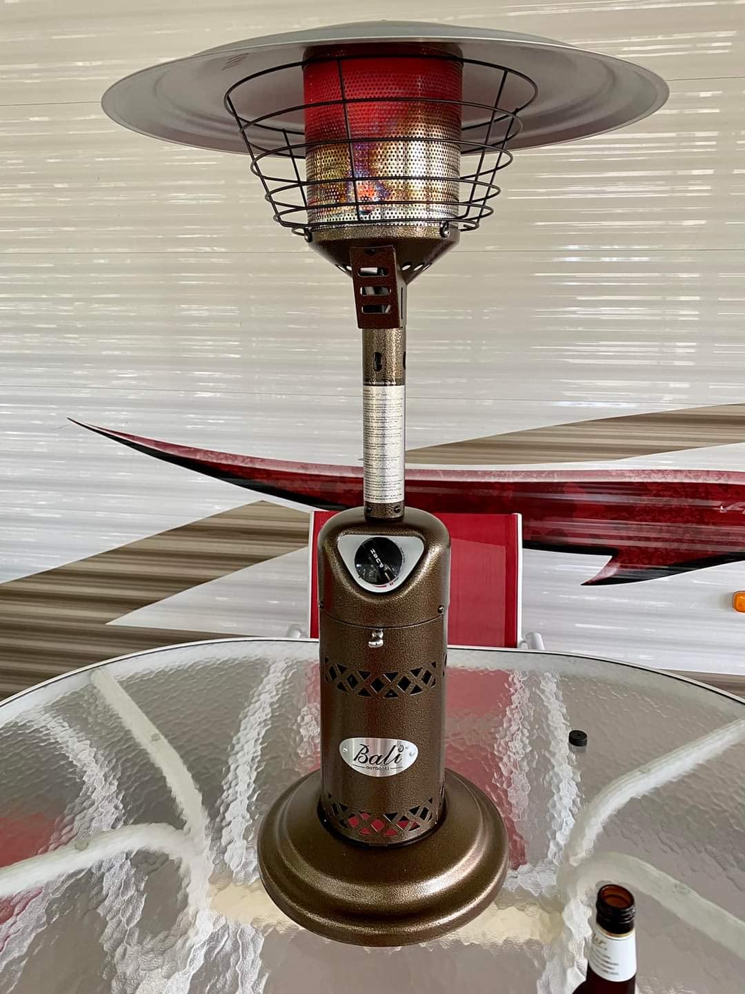BALI OUTDOORS Portable Patio Heater | Outdoor Propane Table Top Heater, Bronze customer photo 2