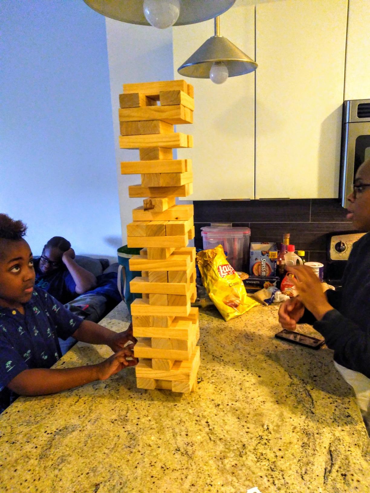 ApudArmis Giant Tumble Tower, 54 PCS Pine Stacking Outdoor Game 4.2FT customer photo 2