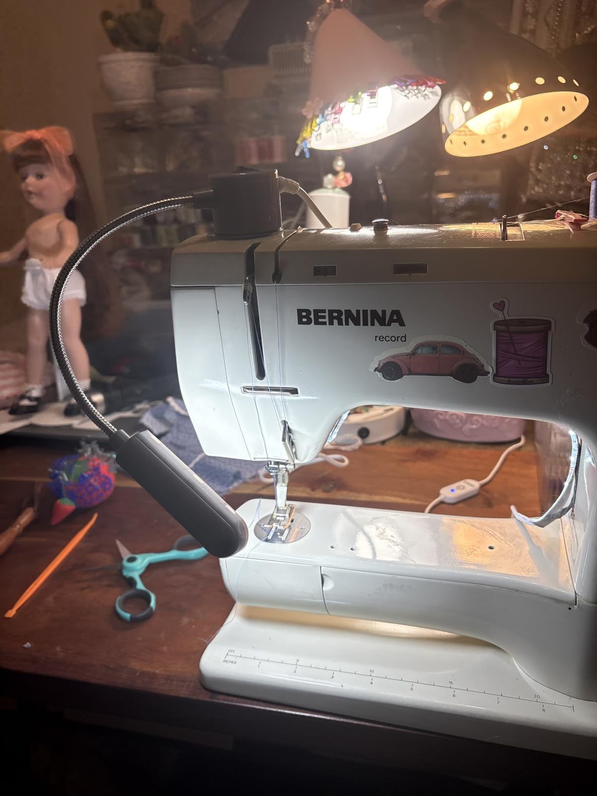 Sewing Machine Light LED Lighting (30LEDs) 6 Watt Multifunctional Flexible Gooseneck Arm Work Lamp with Magnetic Mounting Base for Workbench Lathe Drill Press 2 Pack customer photo 1