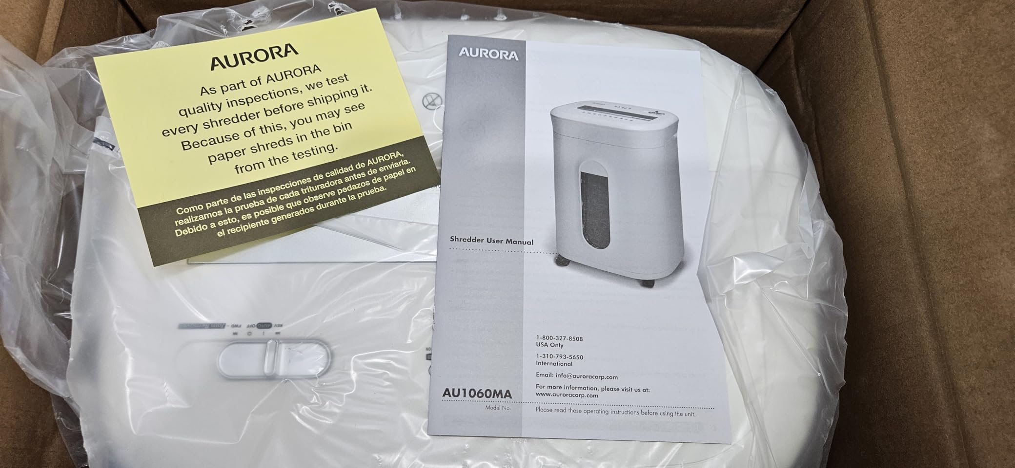 Aurora AU1060MA Professional Grade 10-Sheet High Security Micro-Cut Paper and Credit Card Shredder/ 60 Minutes/Security Level P-5, White customer photo 1