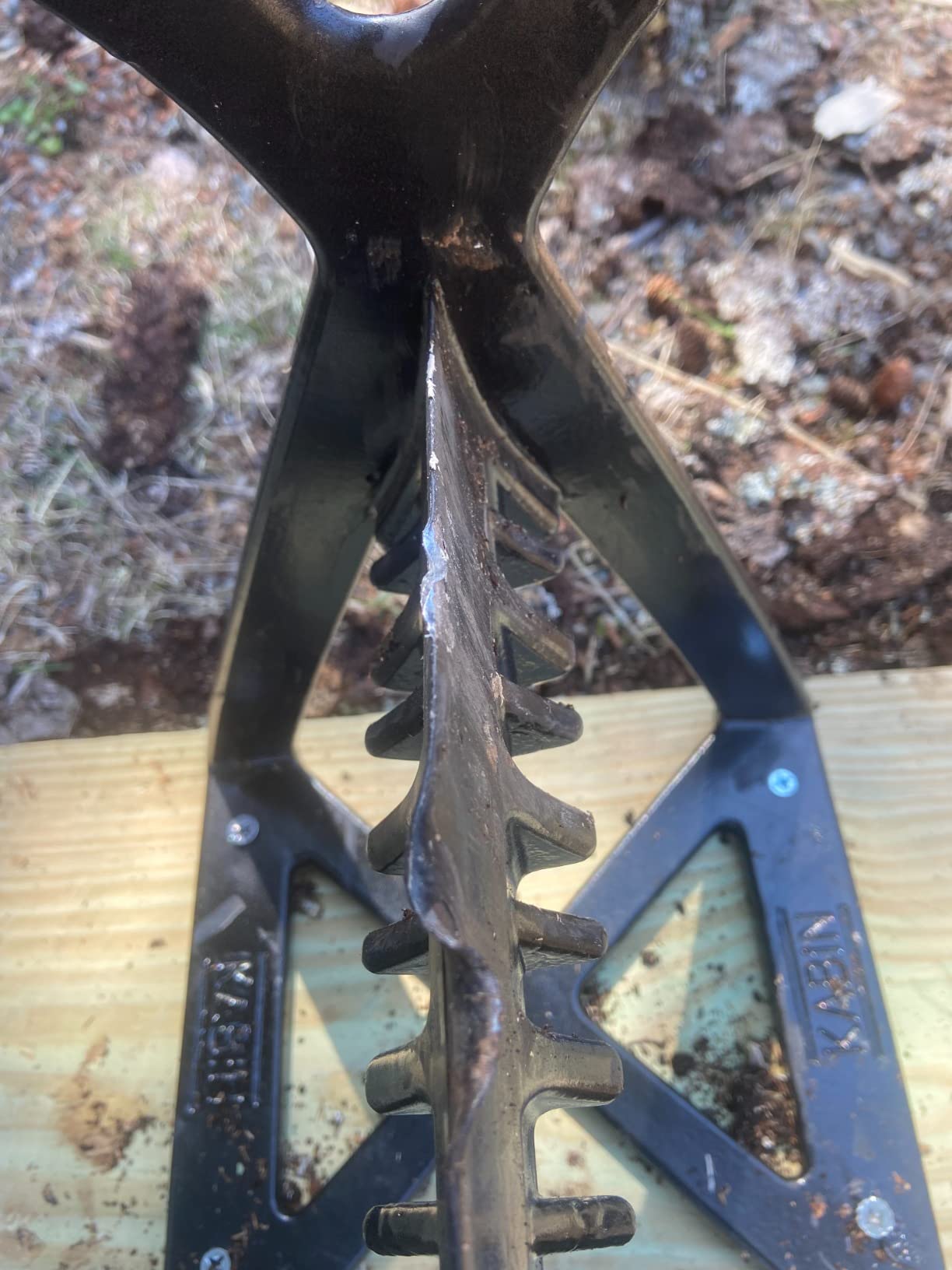 KABIN Kindle Quick Log Splitter - Manual Splitting Tool - Steel Wedge Point Splits Firewood Like A Boss Safely & Easily customer photo 2