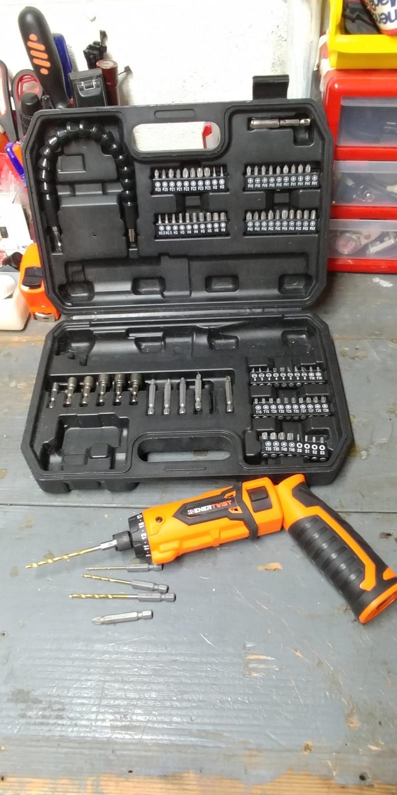 ENERTWIST 8V Cordless Screwdriver, 82 Accessory Kit, Max 10Nm 21+1 Cluth customer photo 2