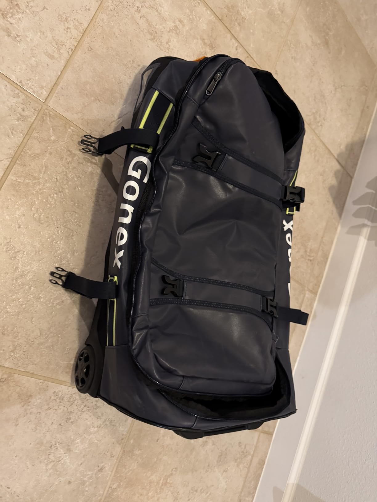 Gonex Rolling Duffle Bag with Wheels, Waterproof PVC Luggage, 33 in, Olive customer photo 1