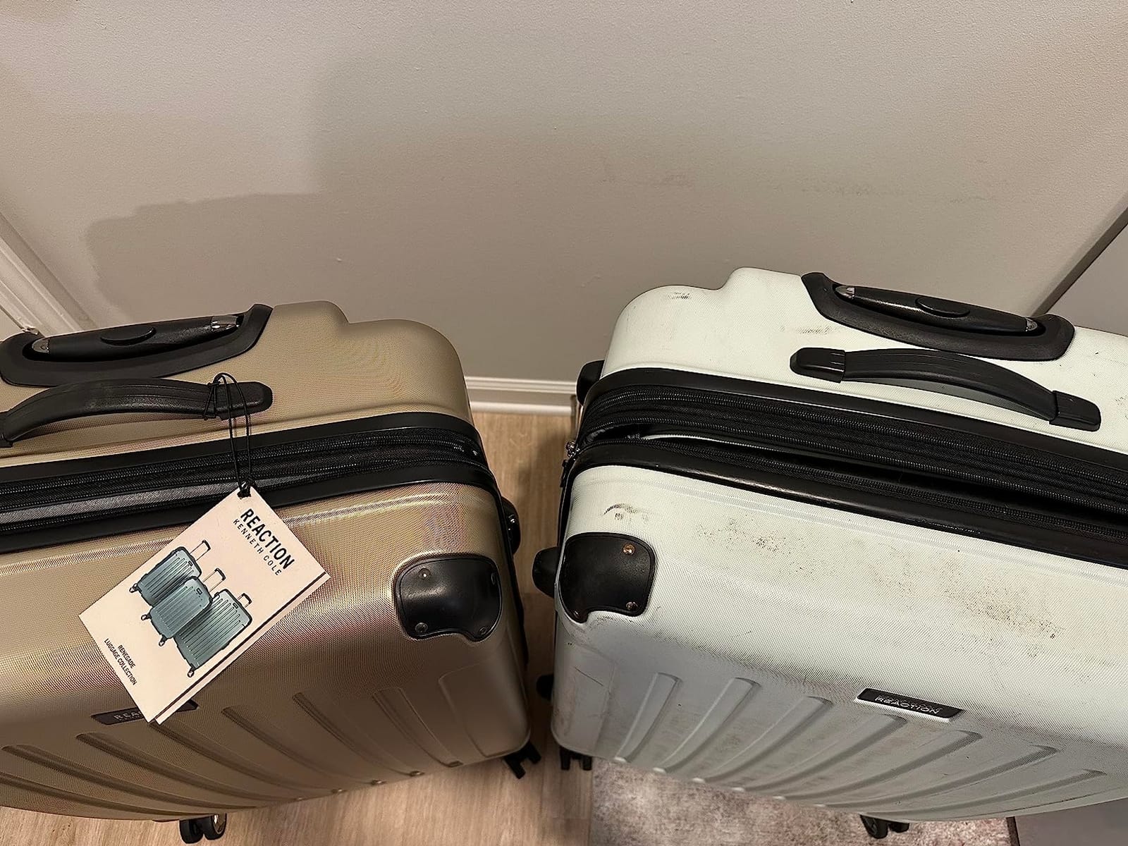 Kenneth Cole REACTION Renegade Luggage Expandable 8-Wheel Spinner Lightweight Hardside Suitcase, Champagne, 3-Piece Set (20