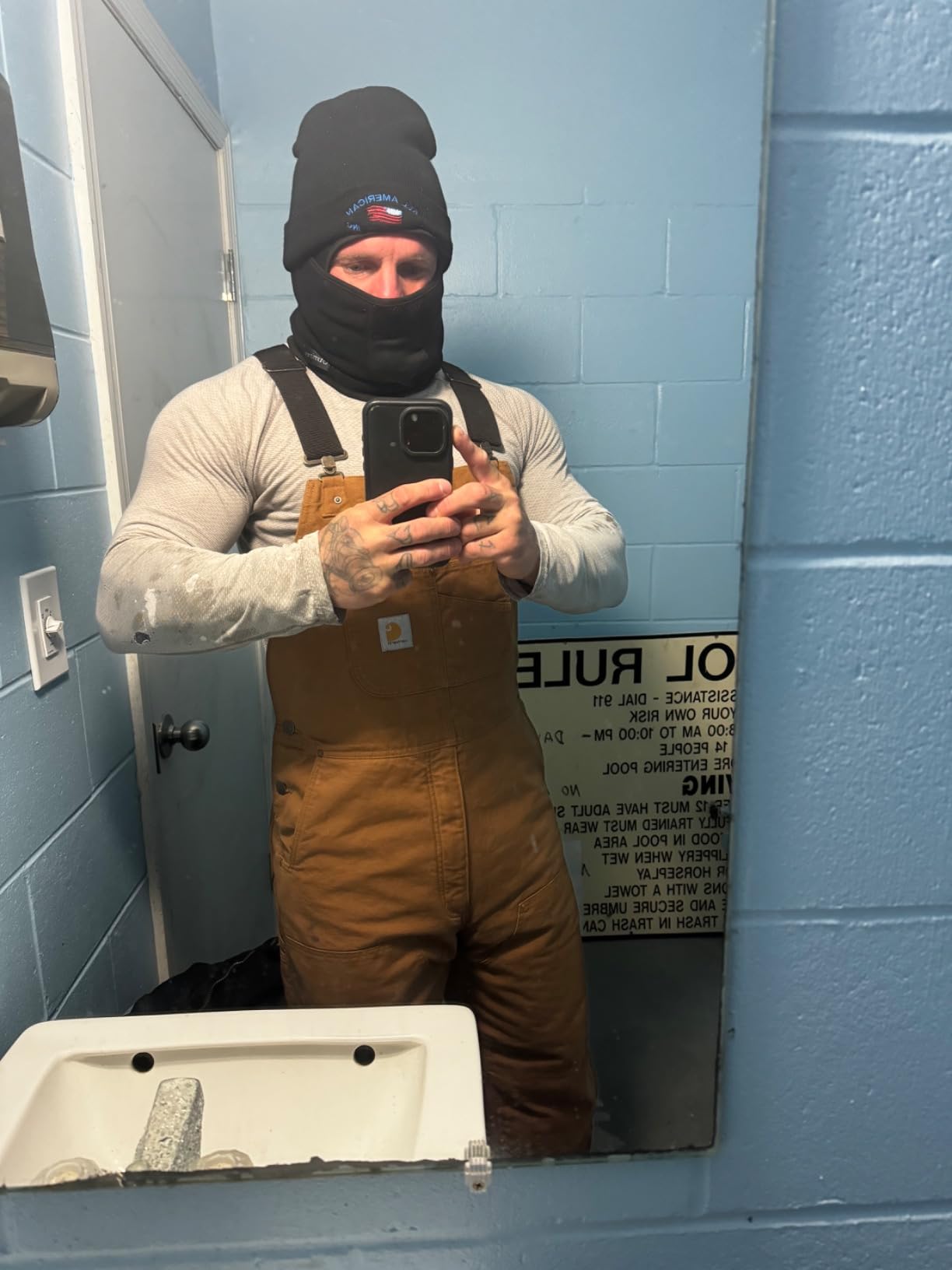 Carhartt Men's Washed Duck Insulated Bib Overall customer photo 2