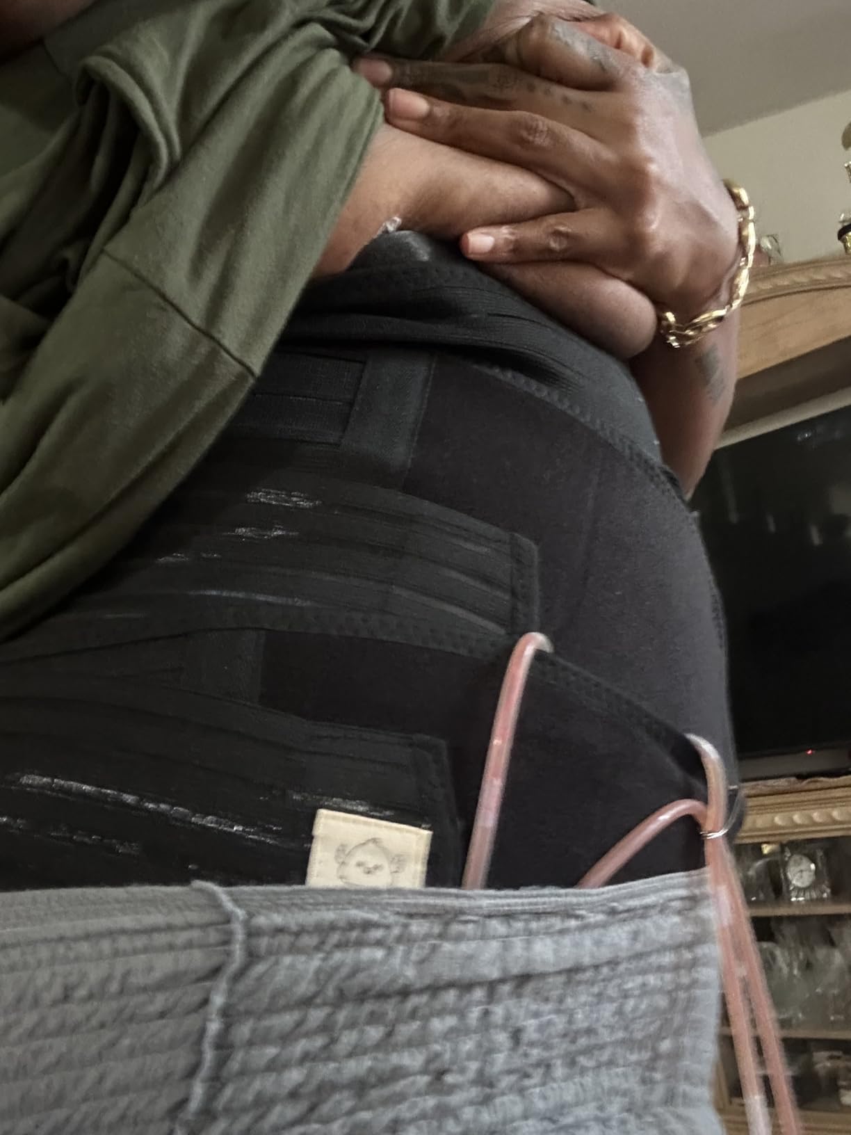 3 in 1 Postpartum Belly Support Recovery Wrap Band (Midnight Black, XL) customer photo 2