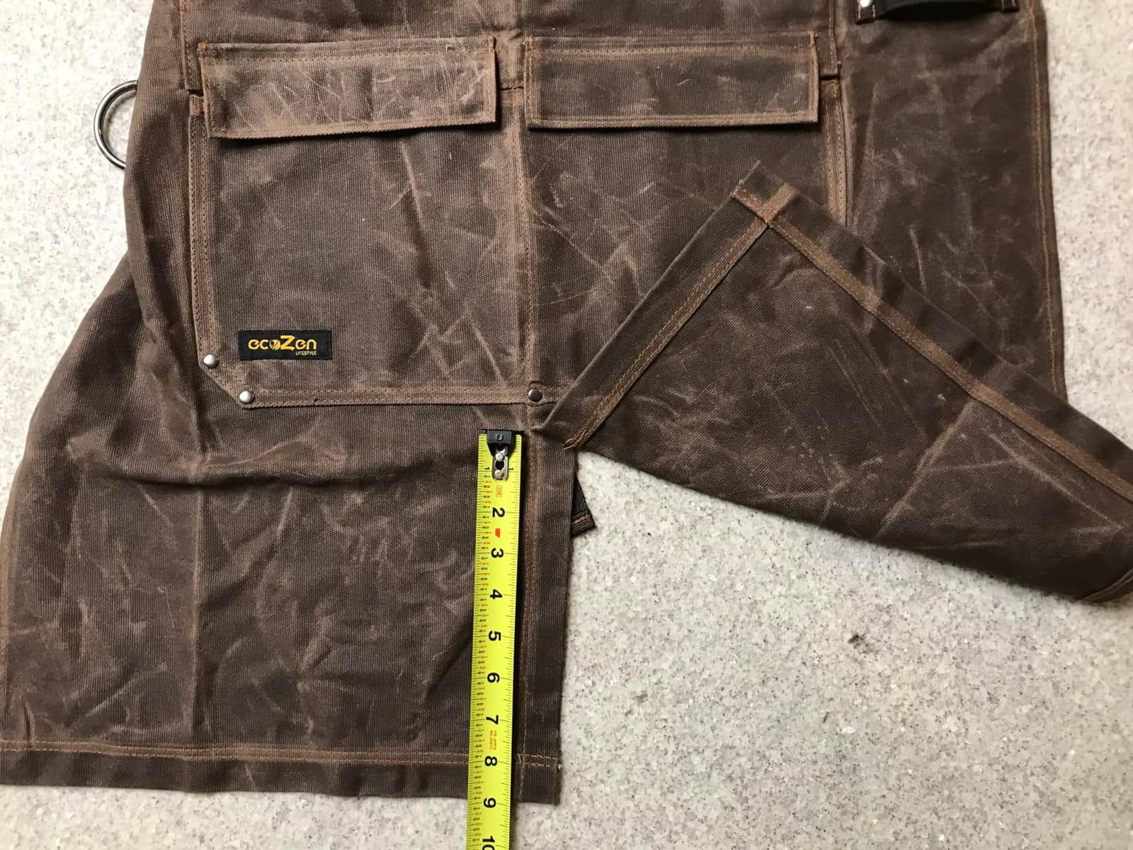 ecoZen Waxed Canvas Welding Apron with Kevlar Thread - Heat and Chemical Resistant, Fully Adjustable to Comfortably Fit Men and Women, 27 x 34 inches, Heavy Duty Tool Apron - Black, Size S to XXL customer photo 2