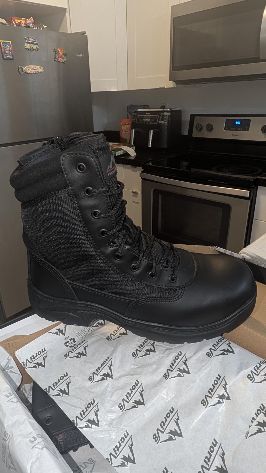 NORTIV 8 Men's Steel Toe Work Boots Side Zipper customer photo 1
