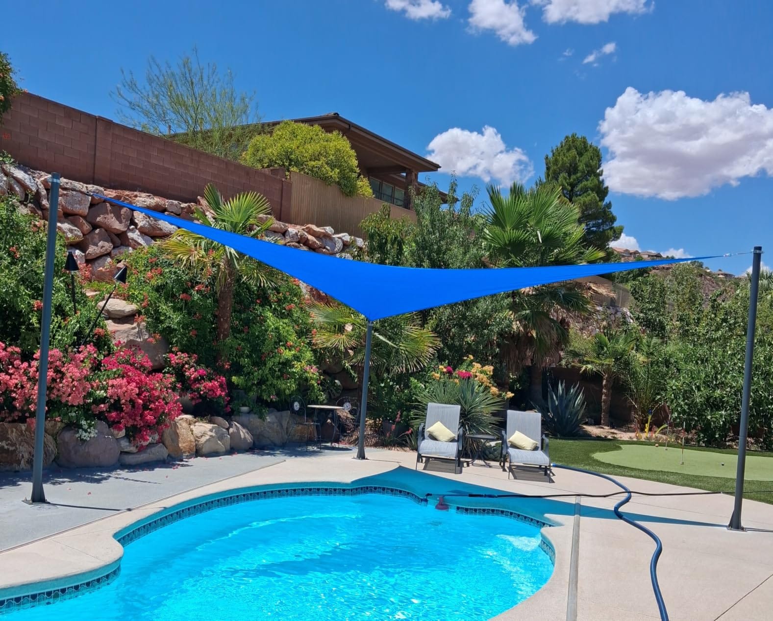 AsterOutdoor Sun Shade Sail Rectangle 12' x 16' UV Block Canopy for Patio Backyard Lawn Garden Outdoor Activities, Graphite customer photo 1