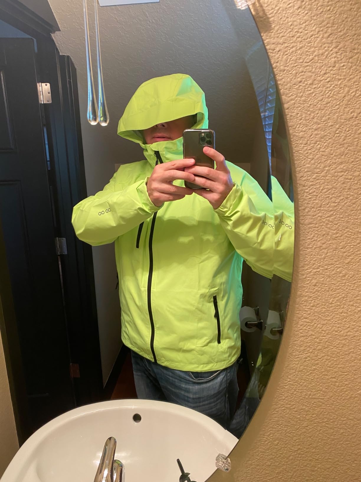 baleaf Men's Rain Jacket Waterproof Hood Lightweight Reflective Packable customer photo 2