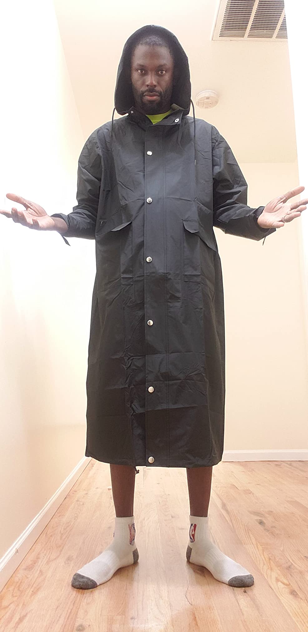 COOFANDY Long Rain Coats for Men Waterproof Trench Jacket with Hood customer photo 1