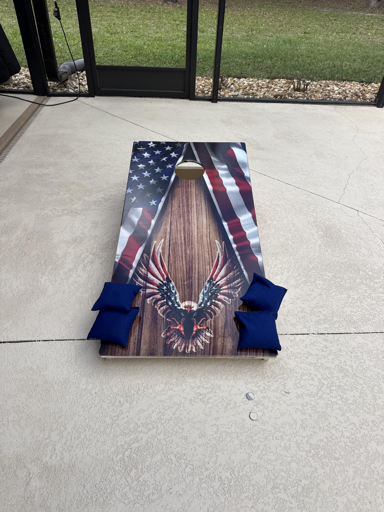 CornholeGamesUSA Pro Cornhole Boards Set | Made in USA | 3/4 Baltic Birch | No Bounce | Triple Thick Legs | Two Brace & Handles, Tournament 2x4 Regulation Set with Score Tower & Bags customer photo 1