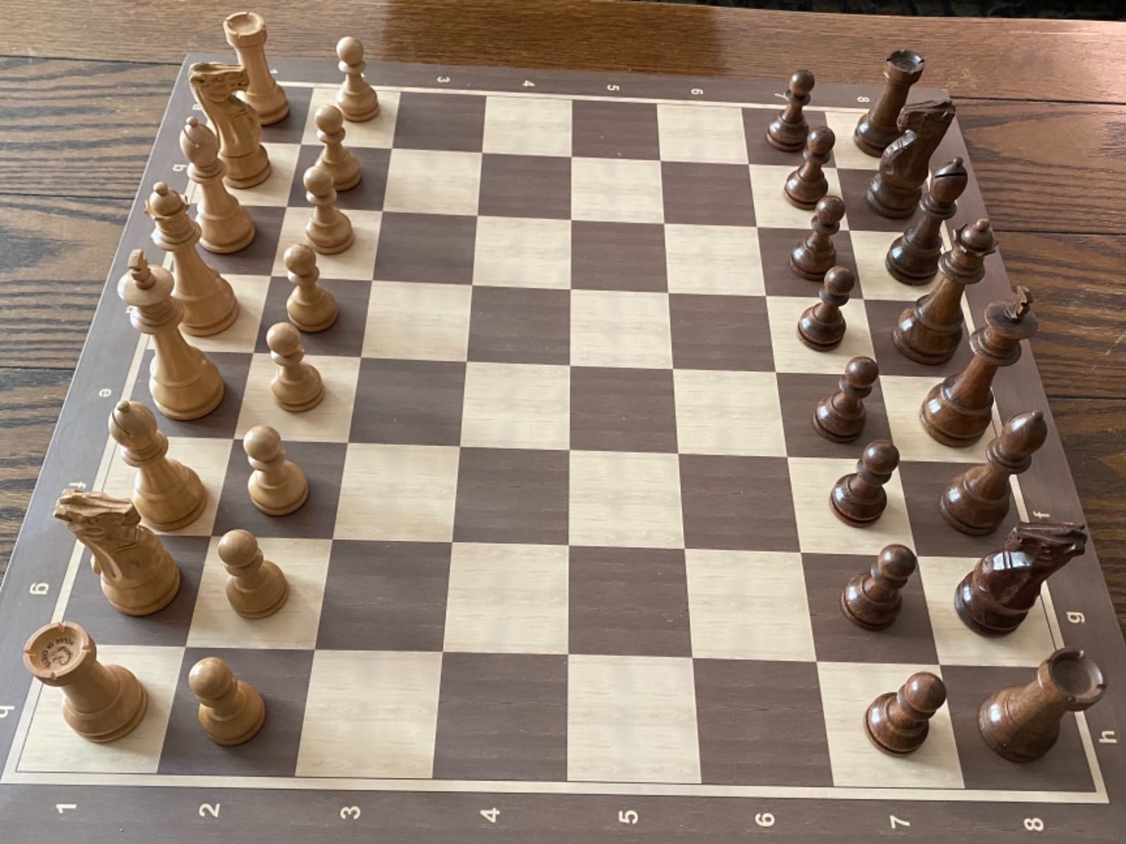House of Chess - Tournament Chess Set Pieces - Unique Staunton Golden Acacia Wood/Boxwood - King Height: 3.75