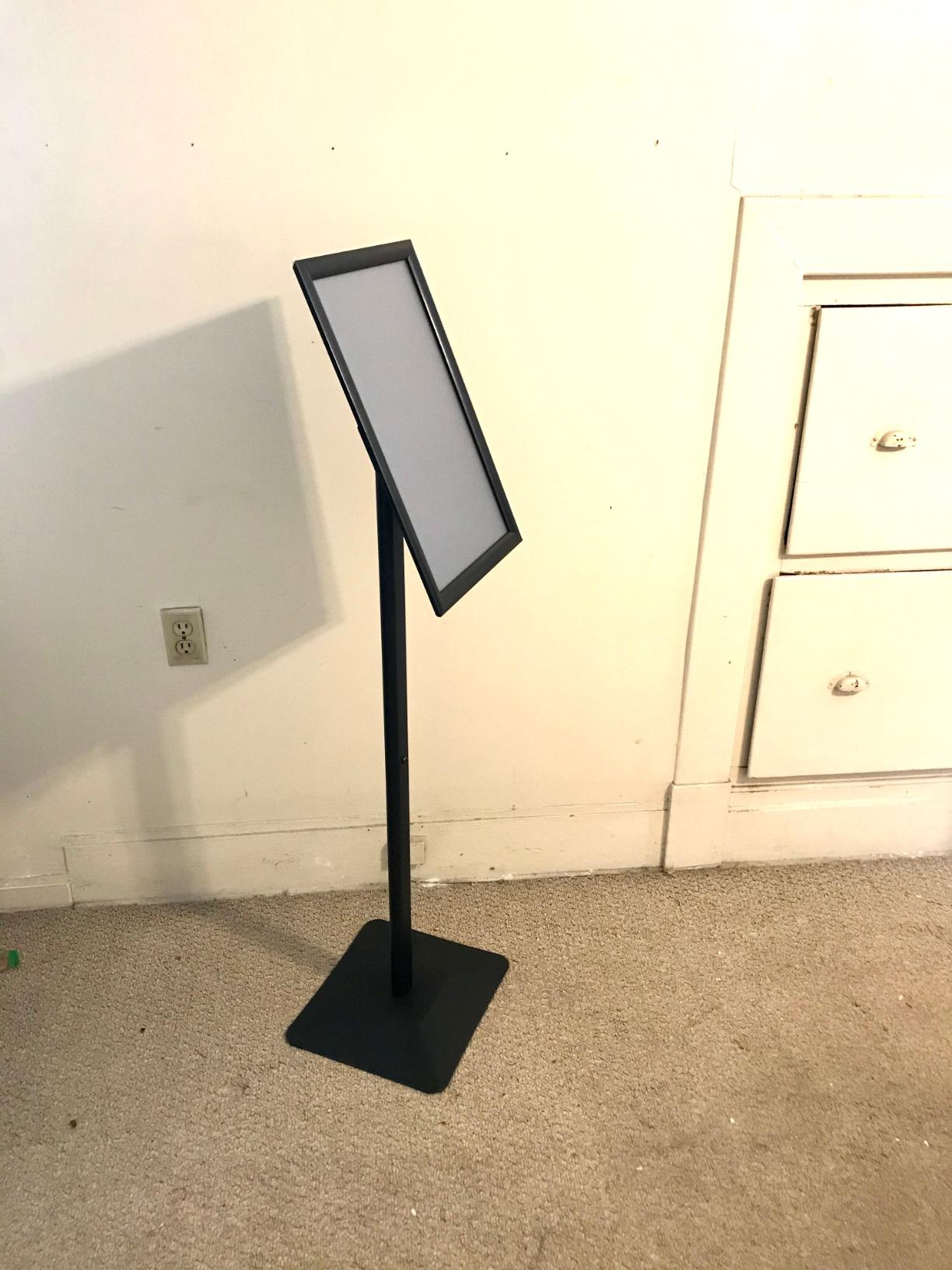 DISPLAYSWORKER Adjustable Heavy Duty Pedestal Sign holder floor Stand,sign stand poster stand ,Standing Floor for 11 x 17 inch,Vertical/Horizontal View,Black customer photo 2