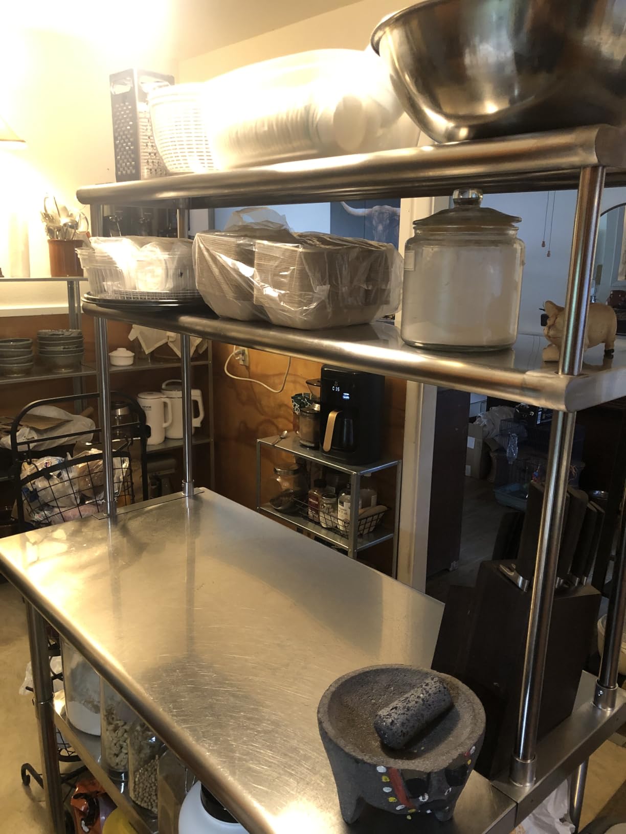 Profeeshaw Stainless Steel Overshelf for Prep&Work Table 12''x48'', 2 Tier customer photo 2