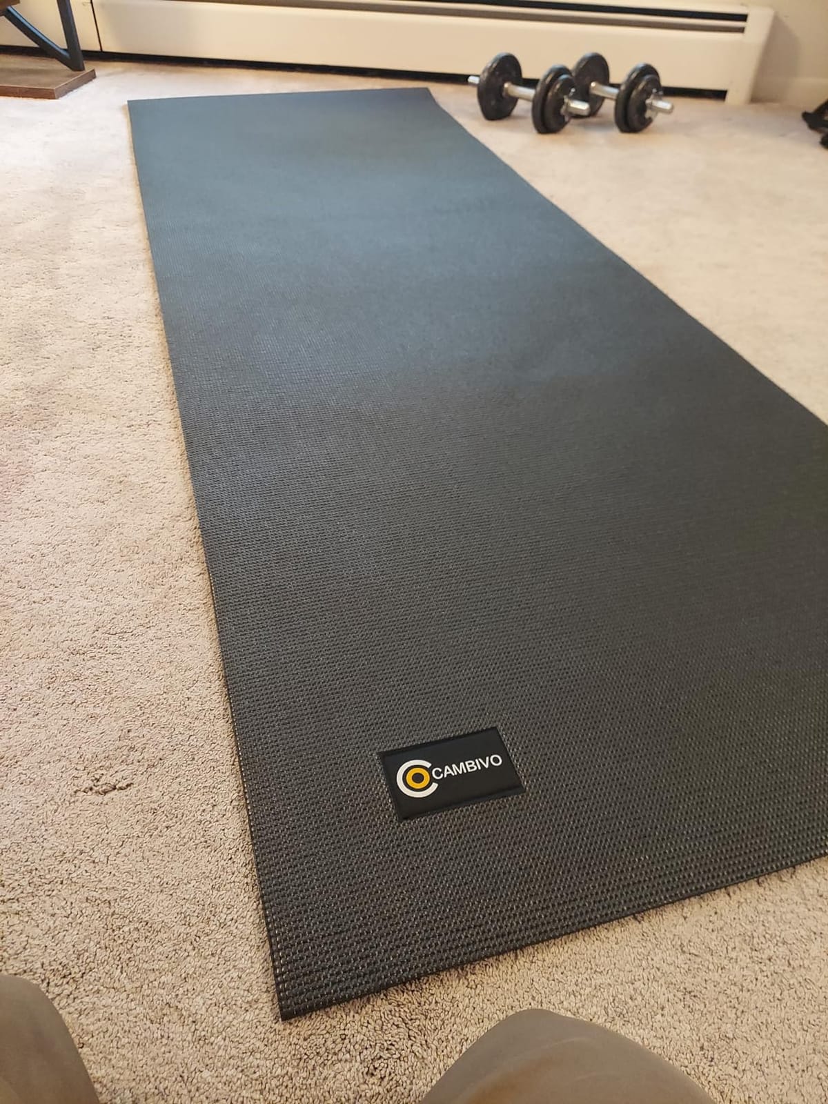 CAMBIVO Extra Long Wide Yoga Mat, Thick PVC Workout Mat customer photo 2