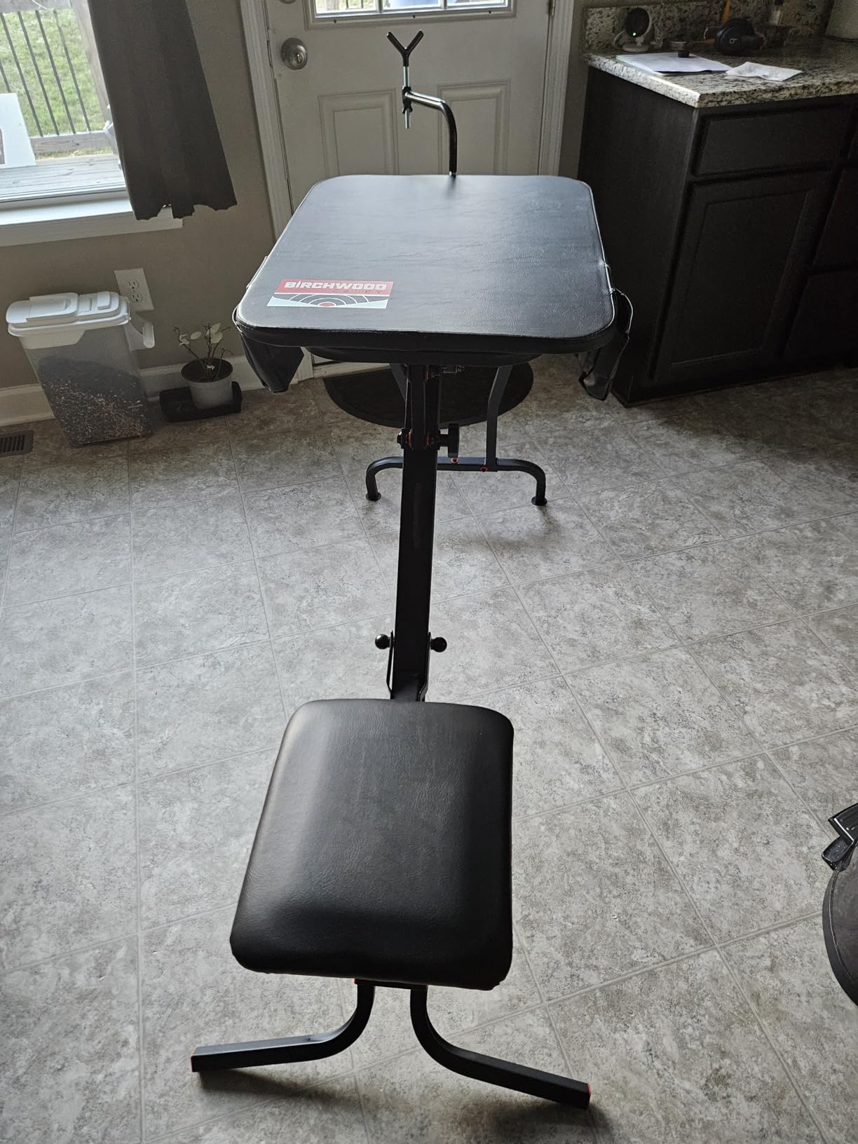 Birchwood Casey Swivel Action Shooting Bench with Thick Padded Seat, Extended Arm Rests, Padded Vinyl Cover, Gear Pouches & Adjustable Coated Gun-Rest customer photo 1