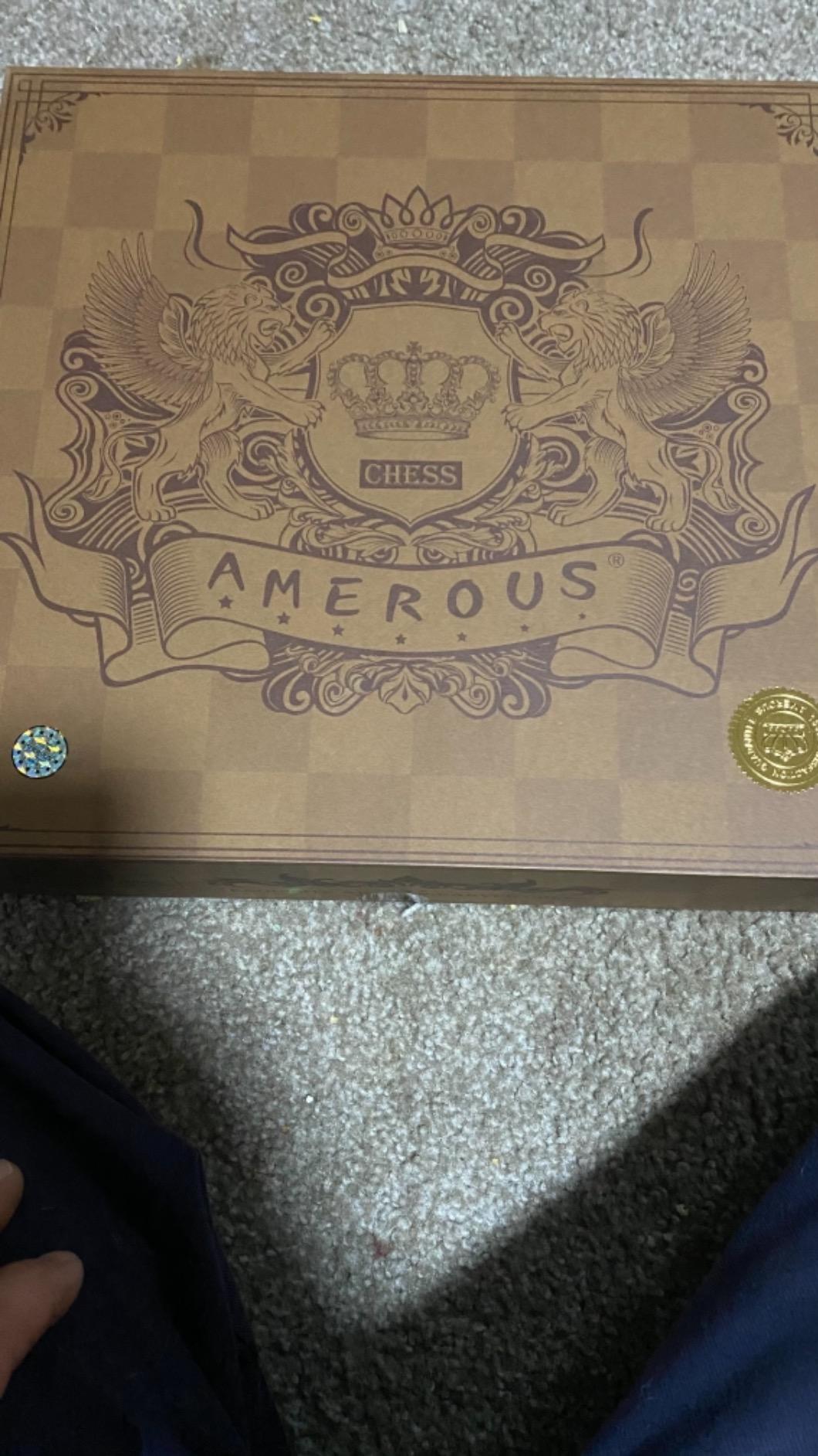 AMEROUS Magnetic Wooden Chess Set, 12.8