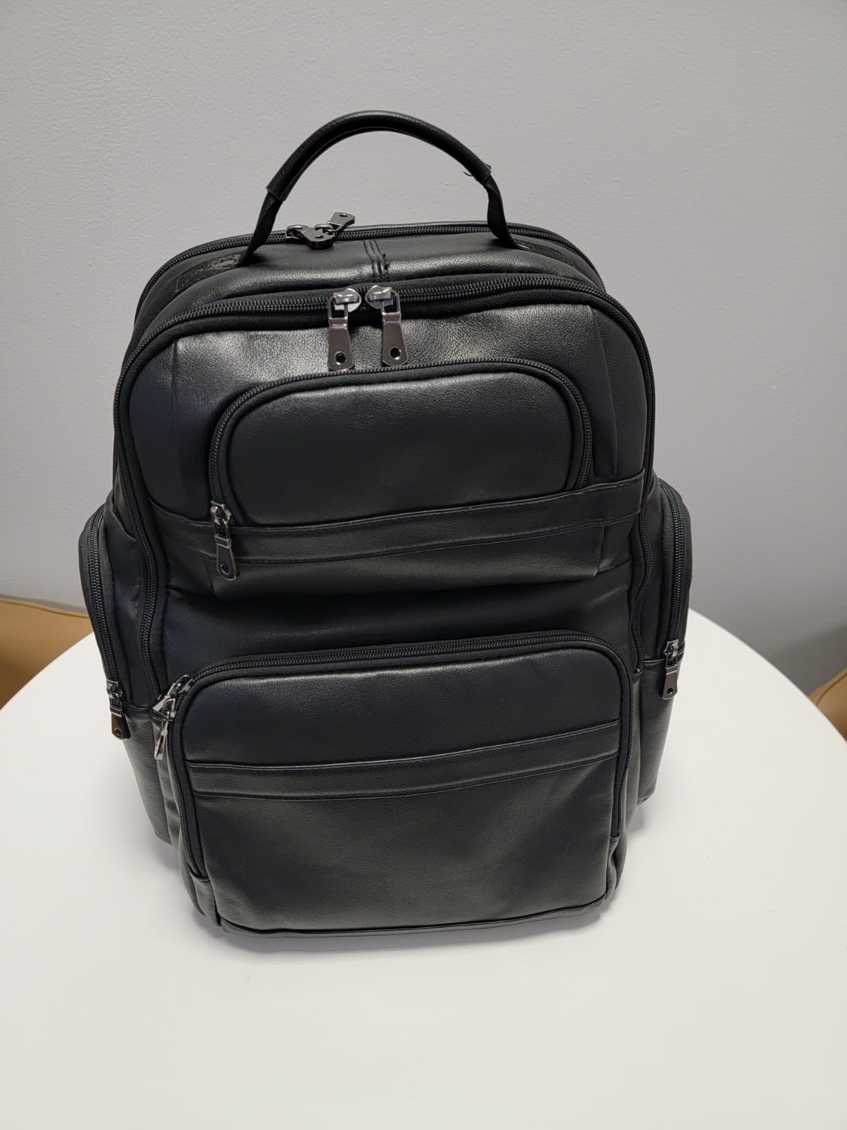 TIDING Men's Leather Backpack 14