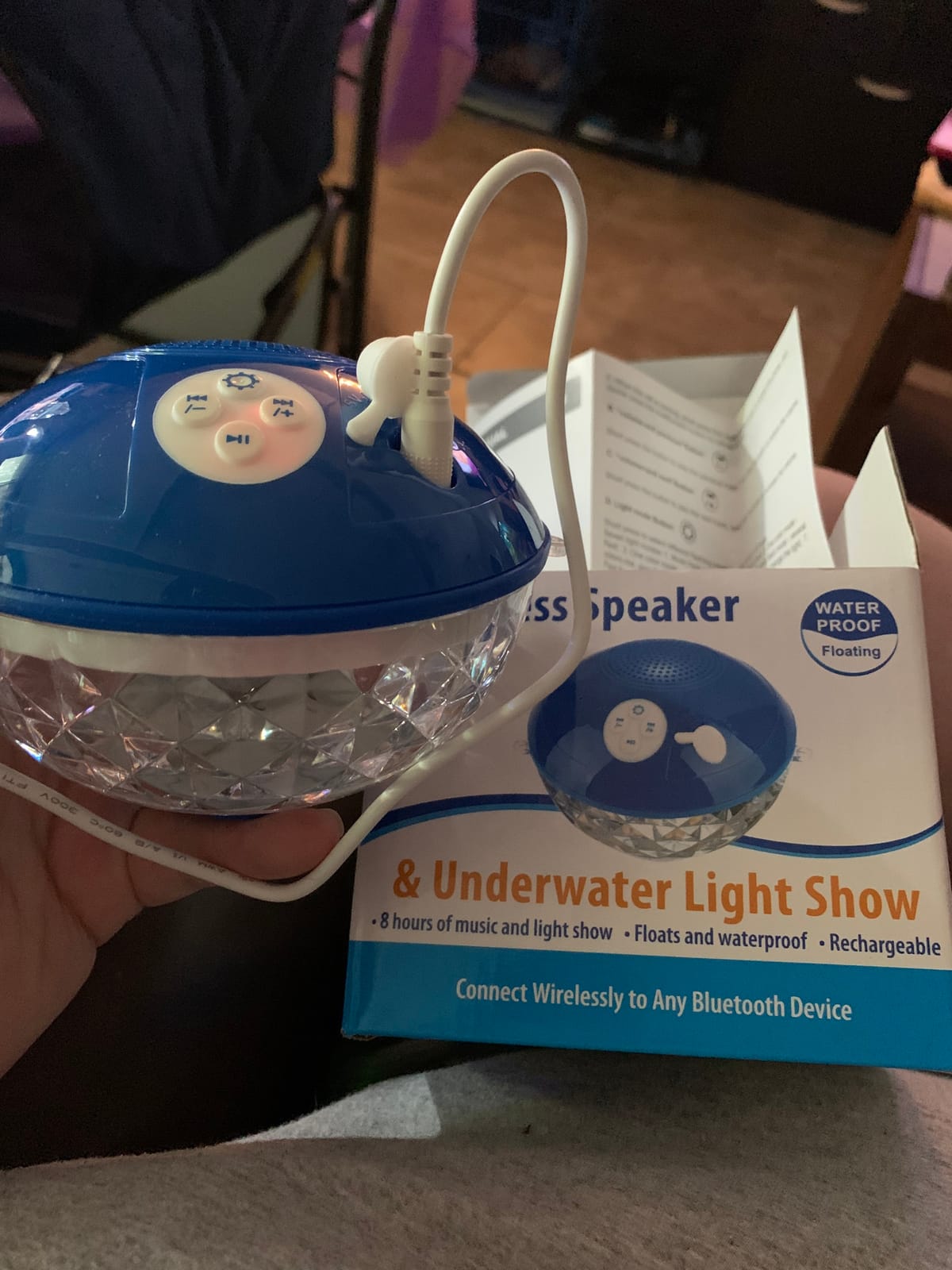 Floating Pool Speakers with Colorful Lights, IP68 Waterproof Bluetooth Speaker for Pool, Crystal Clear Sound Hot Tub Speaker for Pool, Spa and Outdoor customer photo 1