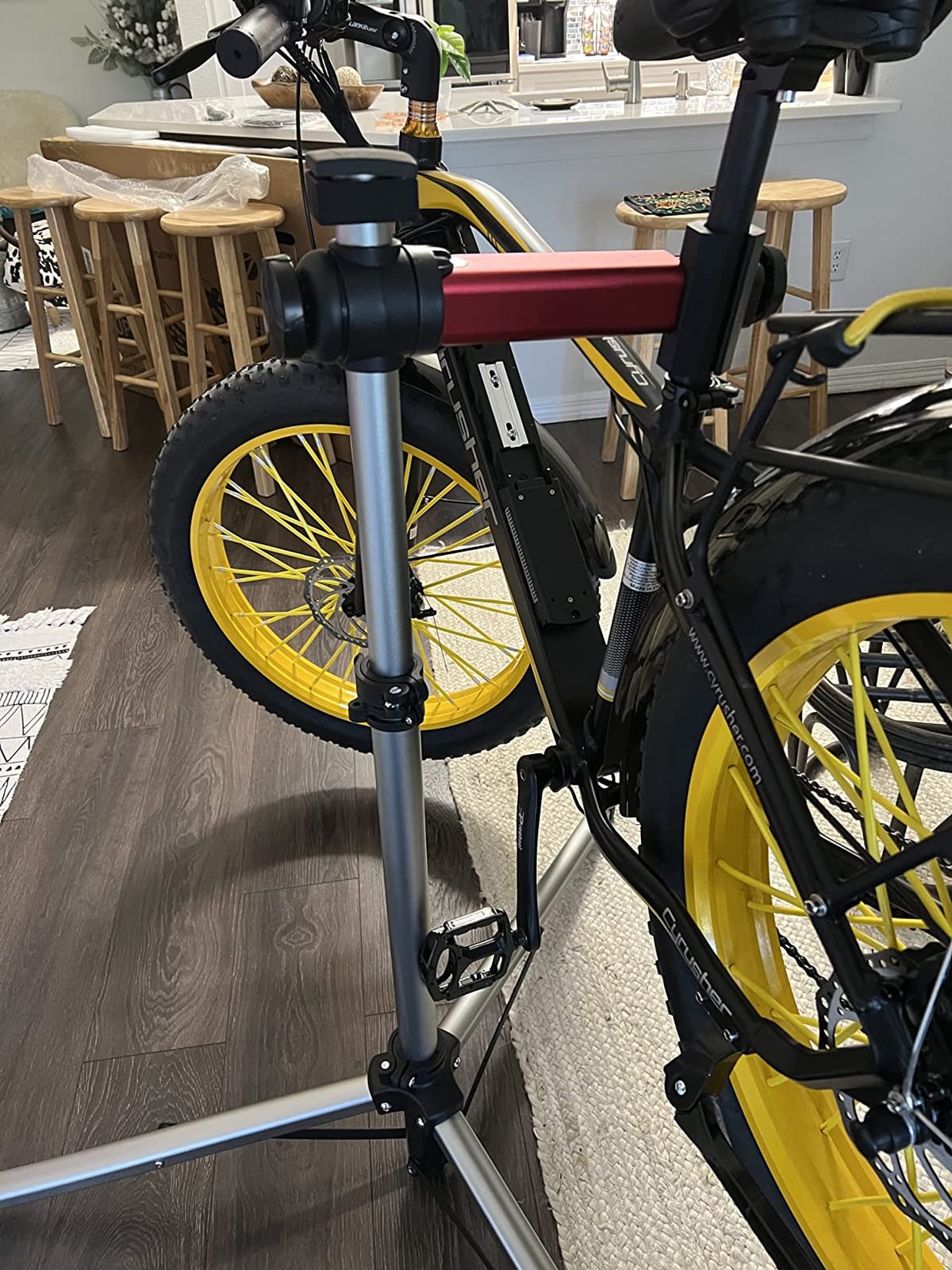 West Biking Bike Repair Stand(Max 85 Lbs) - Adjustable Foldable Bike Workstand With Quick Release,Bicycle Maintenance Rack Workstand For Home Mechanics,Tripod Base Park Tool Repair Stand customer photo 1