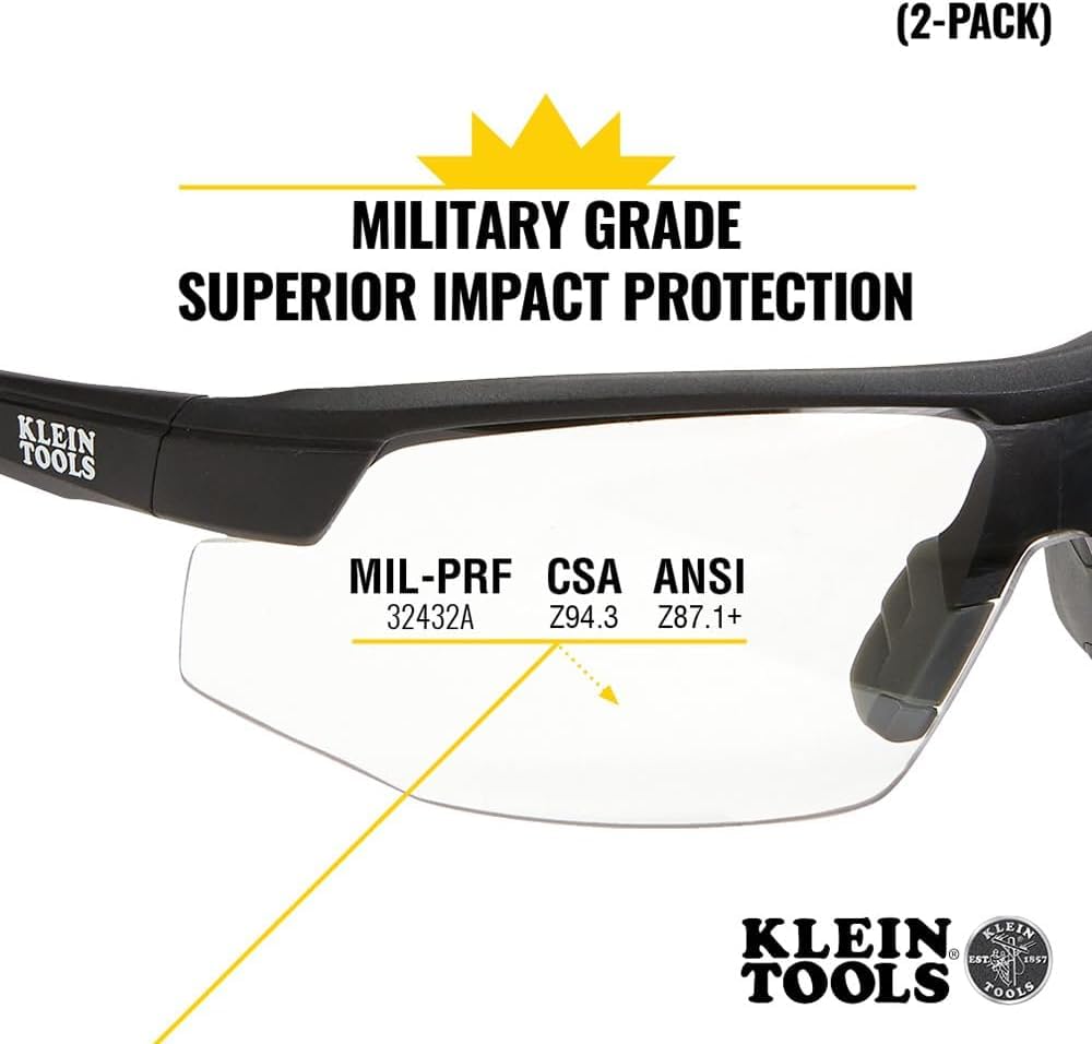 KLEIN TOOLS 60171 Semi Frame Safety Glasses, Clear Lens, 2-Pack customer photo 1