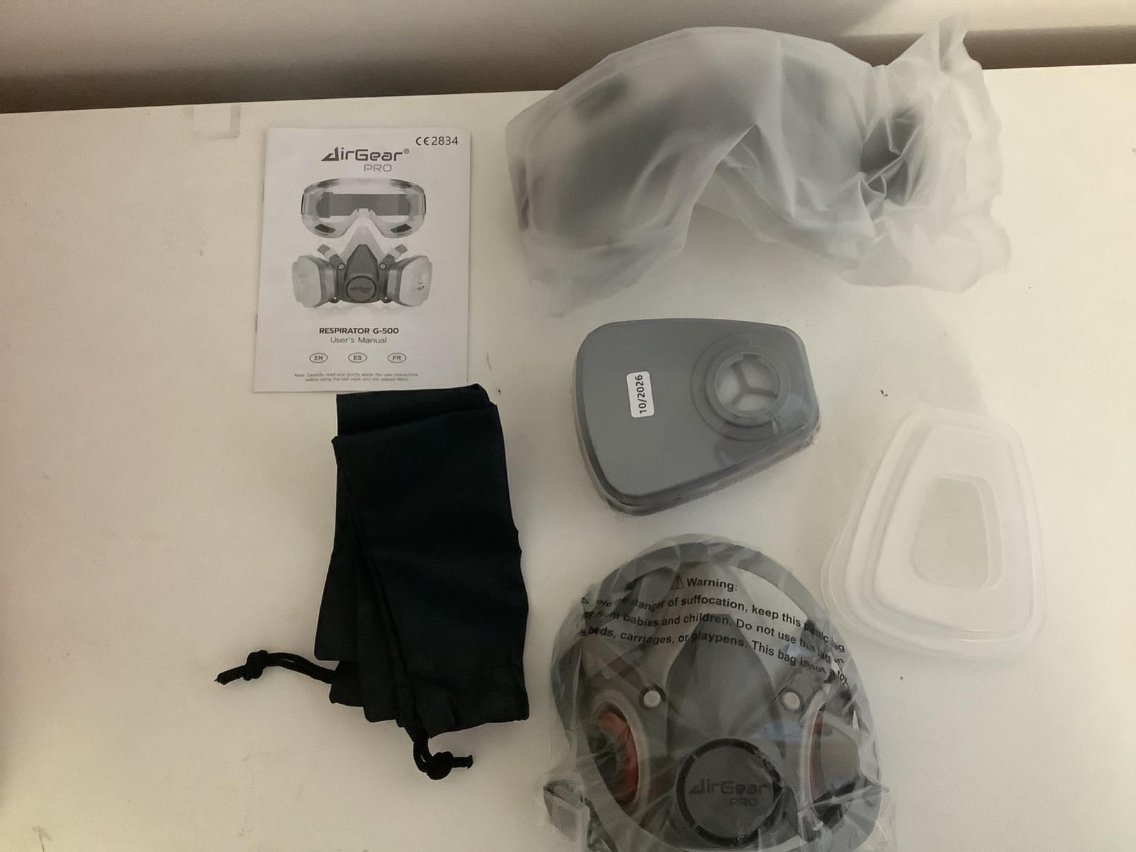 AirGearPro G-500 Reusable Respirator Mask with A1P2 Filters | Anti-Dust Mask Ideal for Painting, Woodworking, Construction, Sanding, Spraying, Chemicals, DIY etc customer photo 1