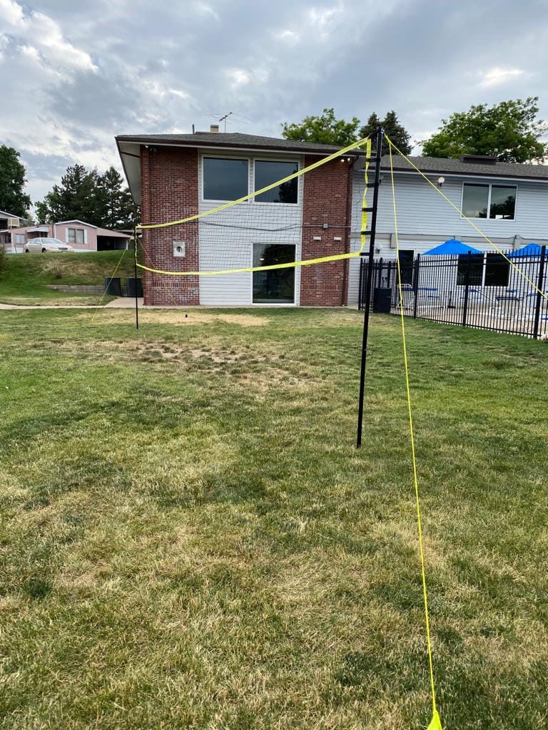 Outdoor Volleyball Net for Backyard, 32FT Anti-Sag Net with Steel Poles customer photo 1
