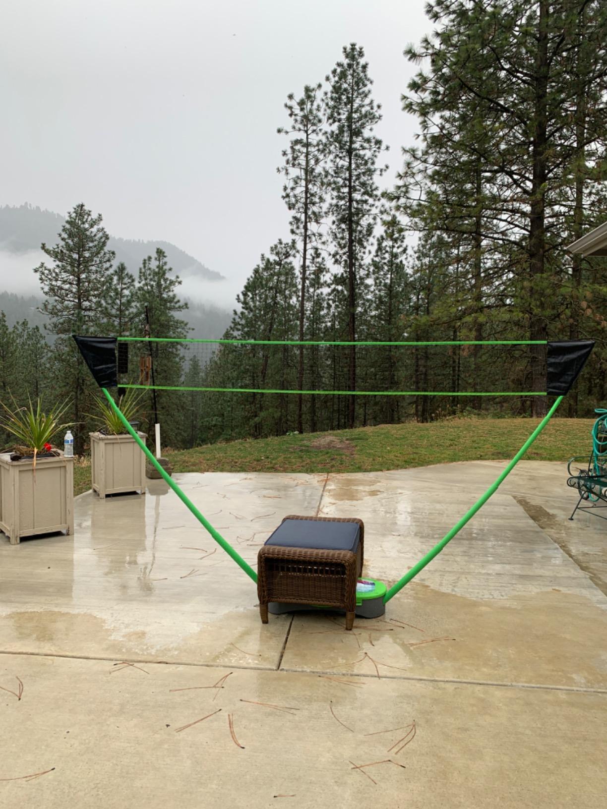 Portable Badminton Net Set,Folding Volleyball Badminton Net,4 Professional Graphite Badminton Racket,8 Racket Grip Tape,4 Shuttlecocks,Family Game,Kids Gift,Backyard Sports customer photo 2