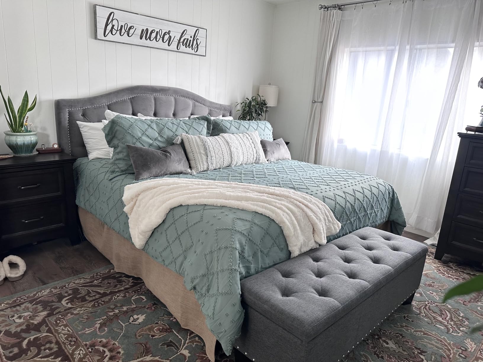 Bedsure White Boho Duvet Cover Queen, Soft Vintage Embroidery, 3-Piece customer photo 1